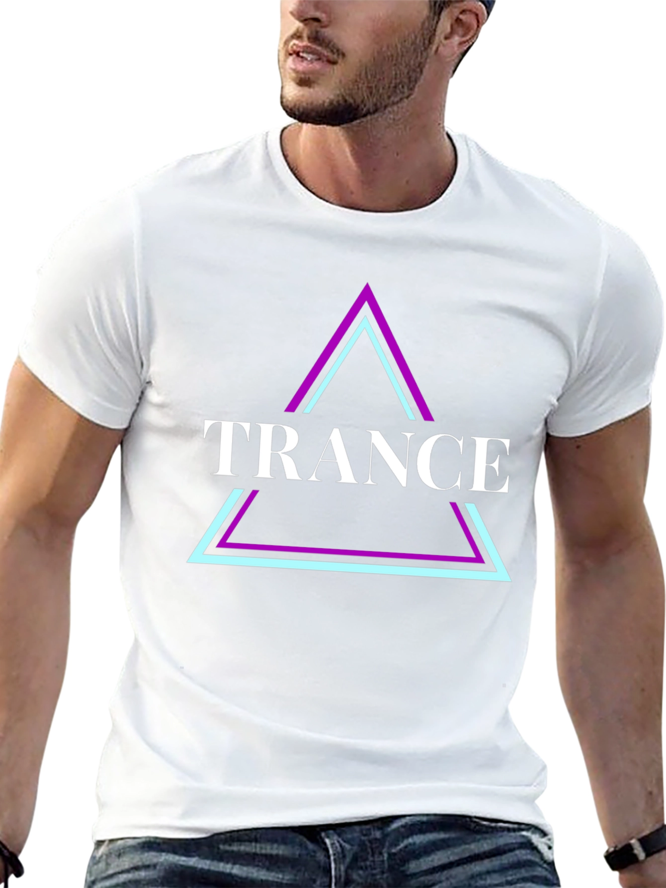 Black Trance Music Graphic Tee - Black Cotton T-Shirt view 13
