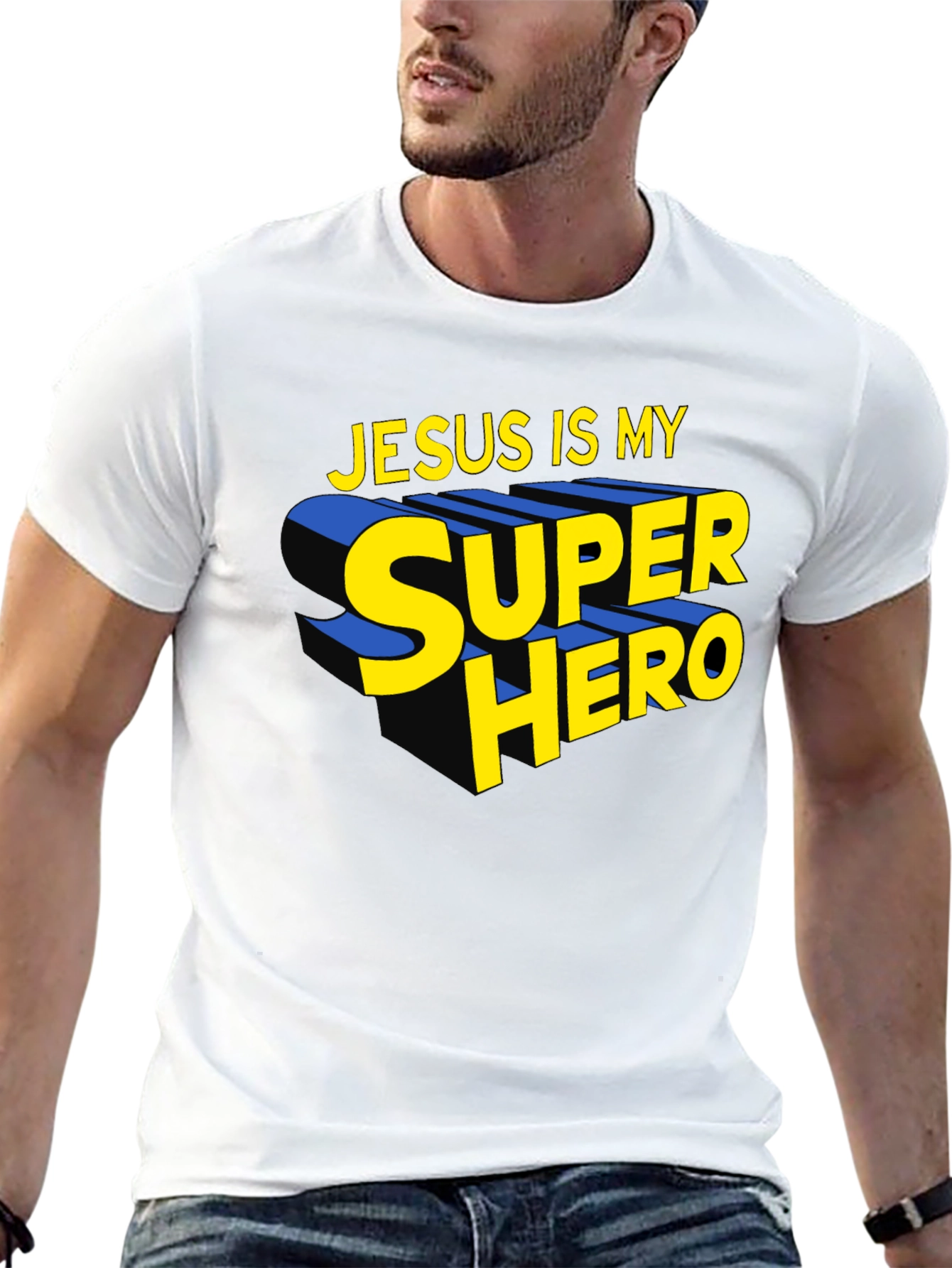 Black Jesus Is My Superhero Black Graphic Tee view 13