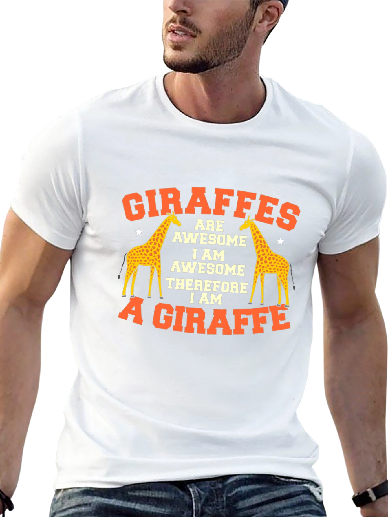 Black Giraffe Awesome Graphic T-Shirt, Funny Animal Tee view 13