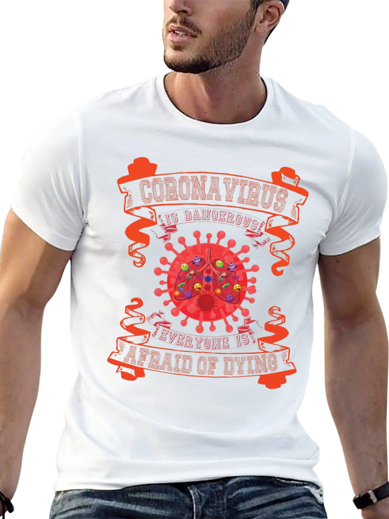 Black Coronavirus Dangerous T-Shirt view 13