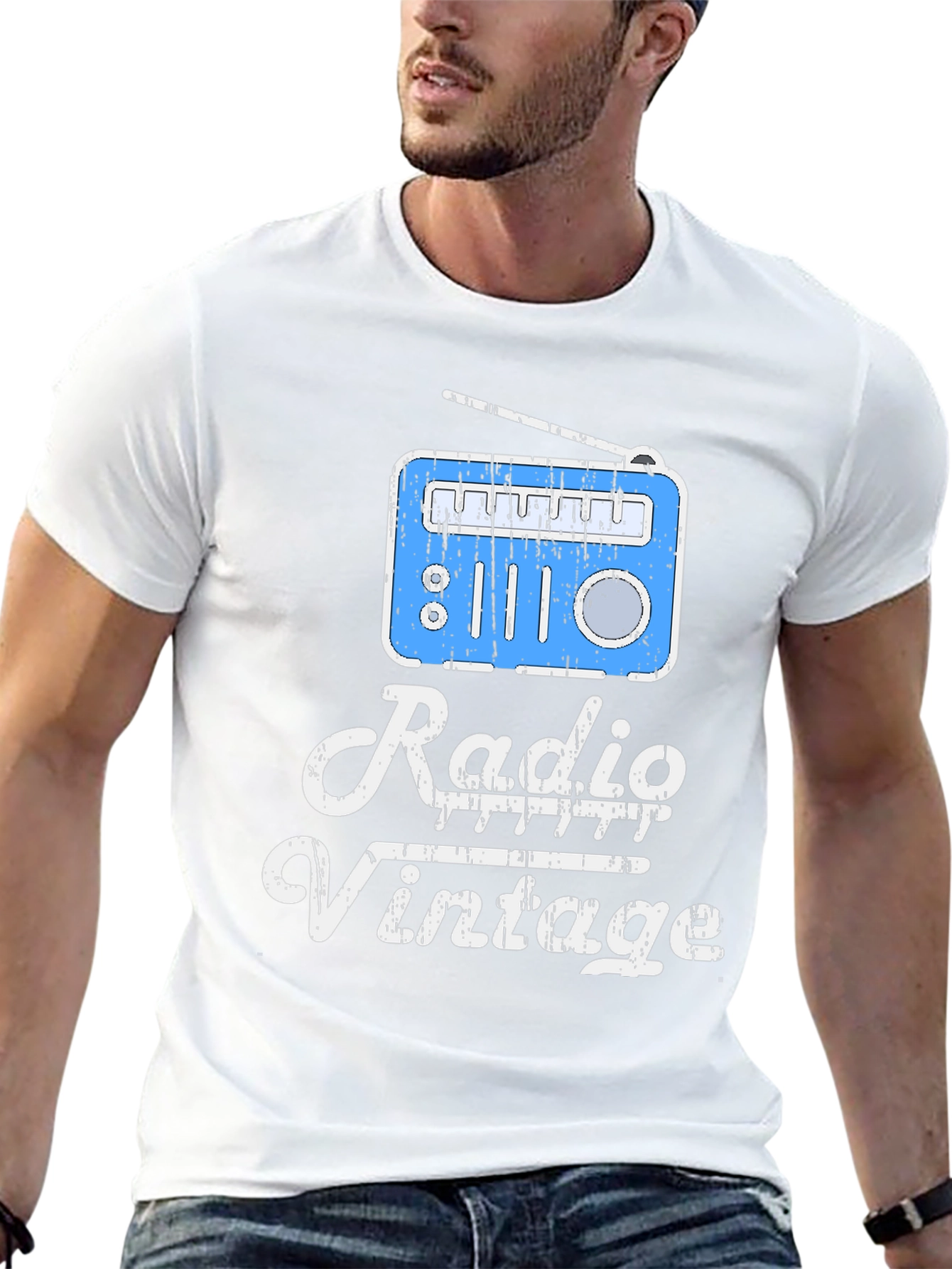 Black Vintage Radio T-Shirt - Retro Style view 13