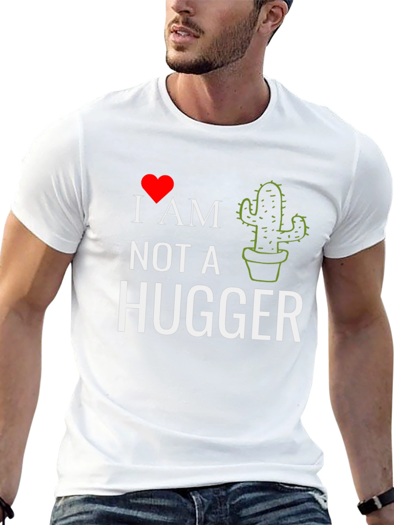 Black I Heart Cactus - Not A Hugger Tee view 13