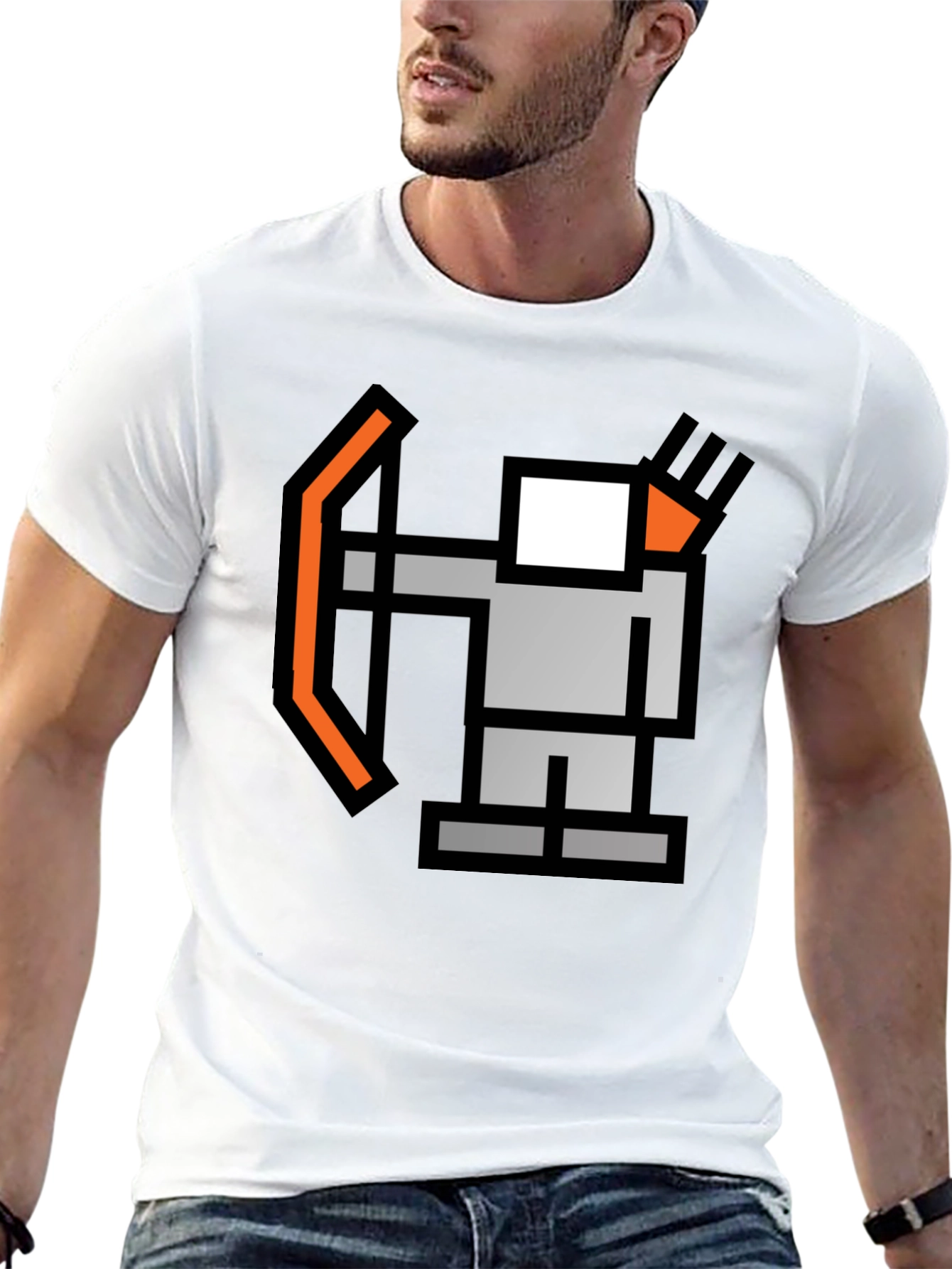 Black Pixel Archer Black T-Shirt view 13