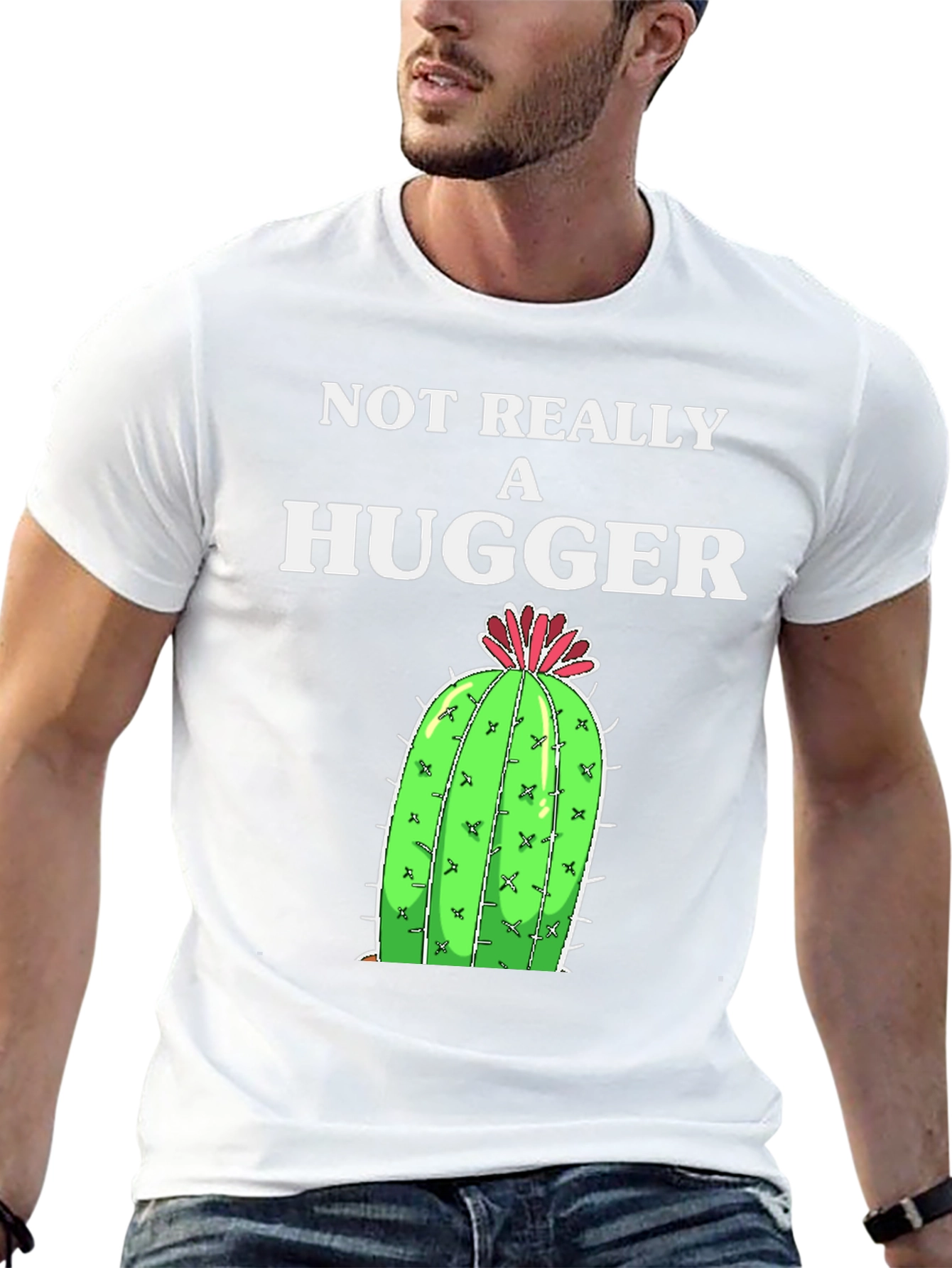 Black Not Really A Hugger Cactus Graphic Tee view 13