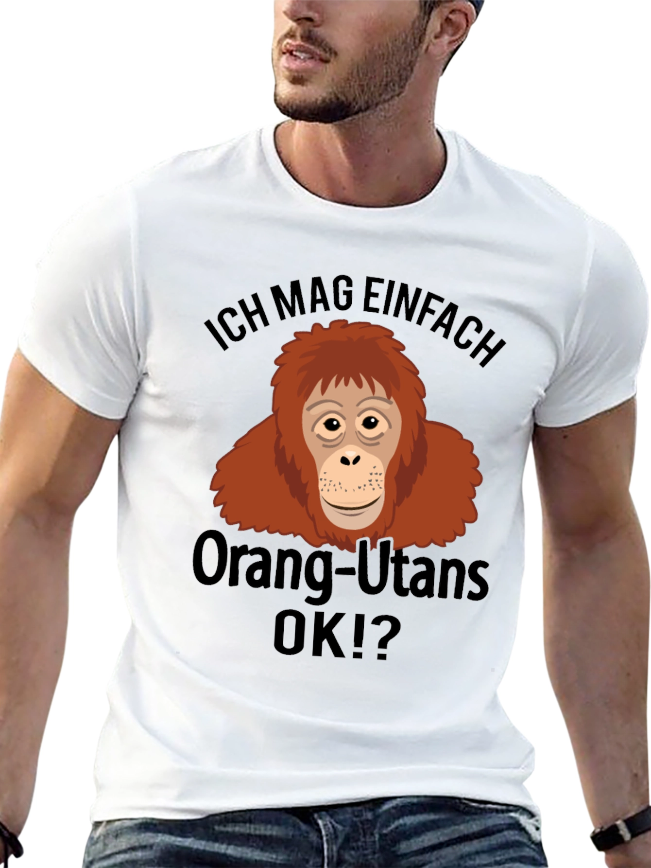Black Ich Mag Orang-Utans OK?! Black T-Shirt view 13
