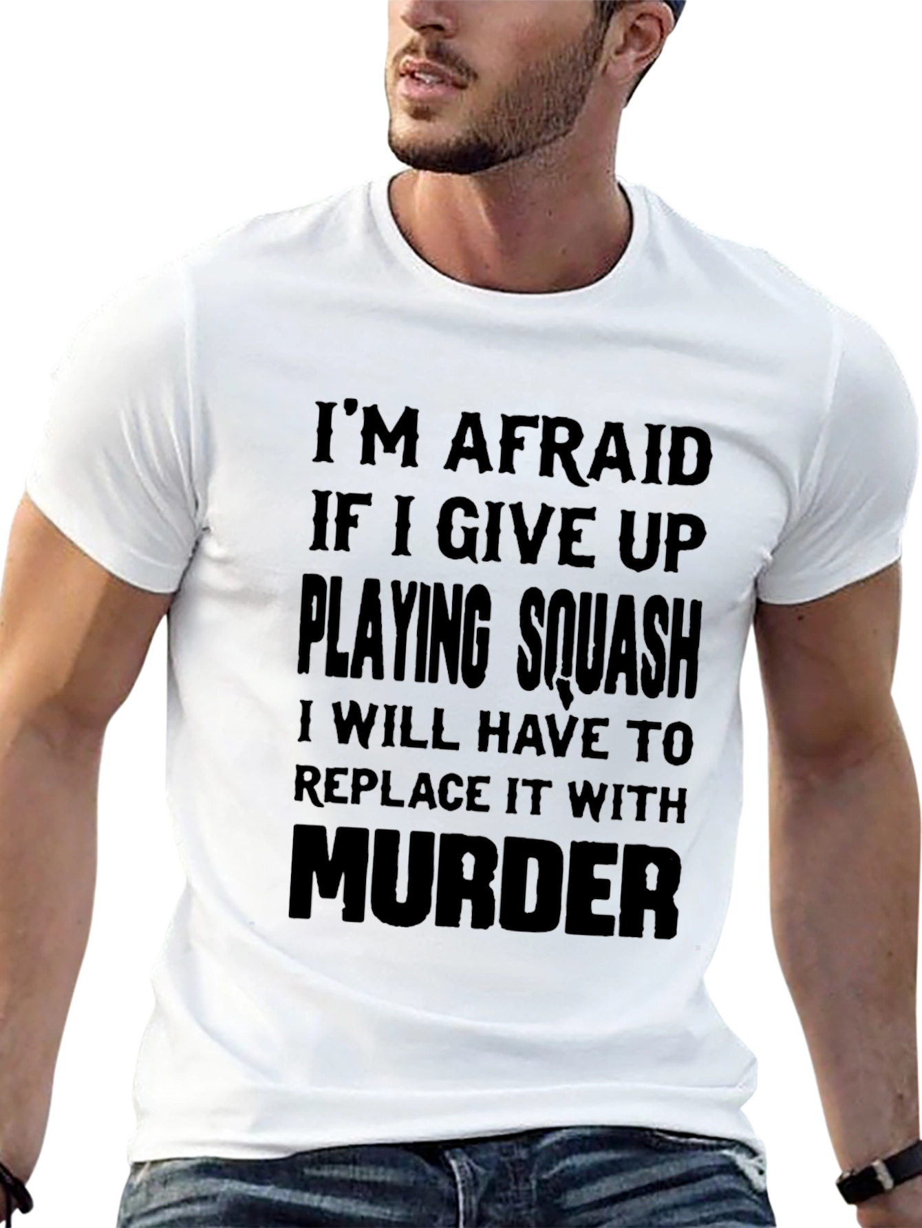 Black Squash & Murder Funny T-Shirt view 13
