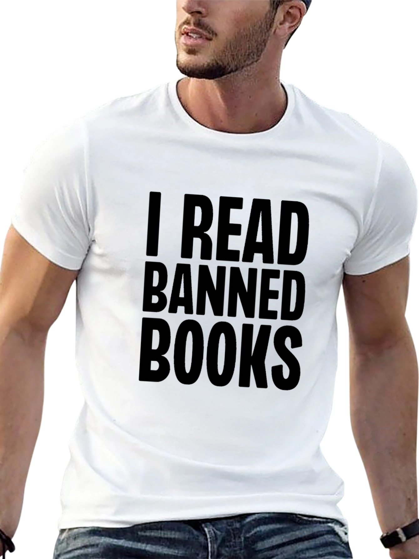 Black I Read Banned Books T-Shirt view 13