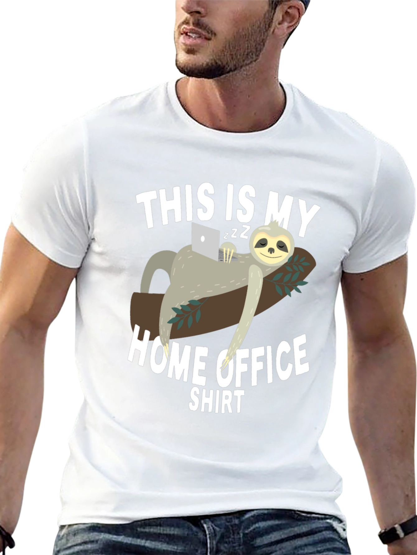 Black Home Office Sloth T-Shirt - Work From Home Tee view 13