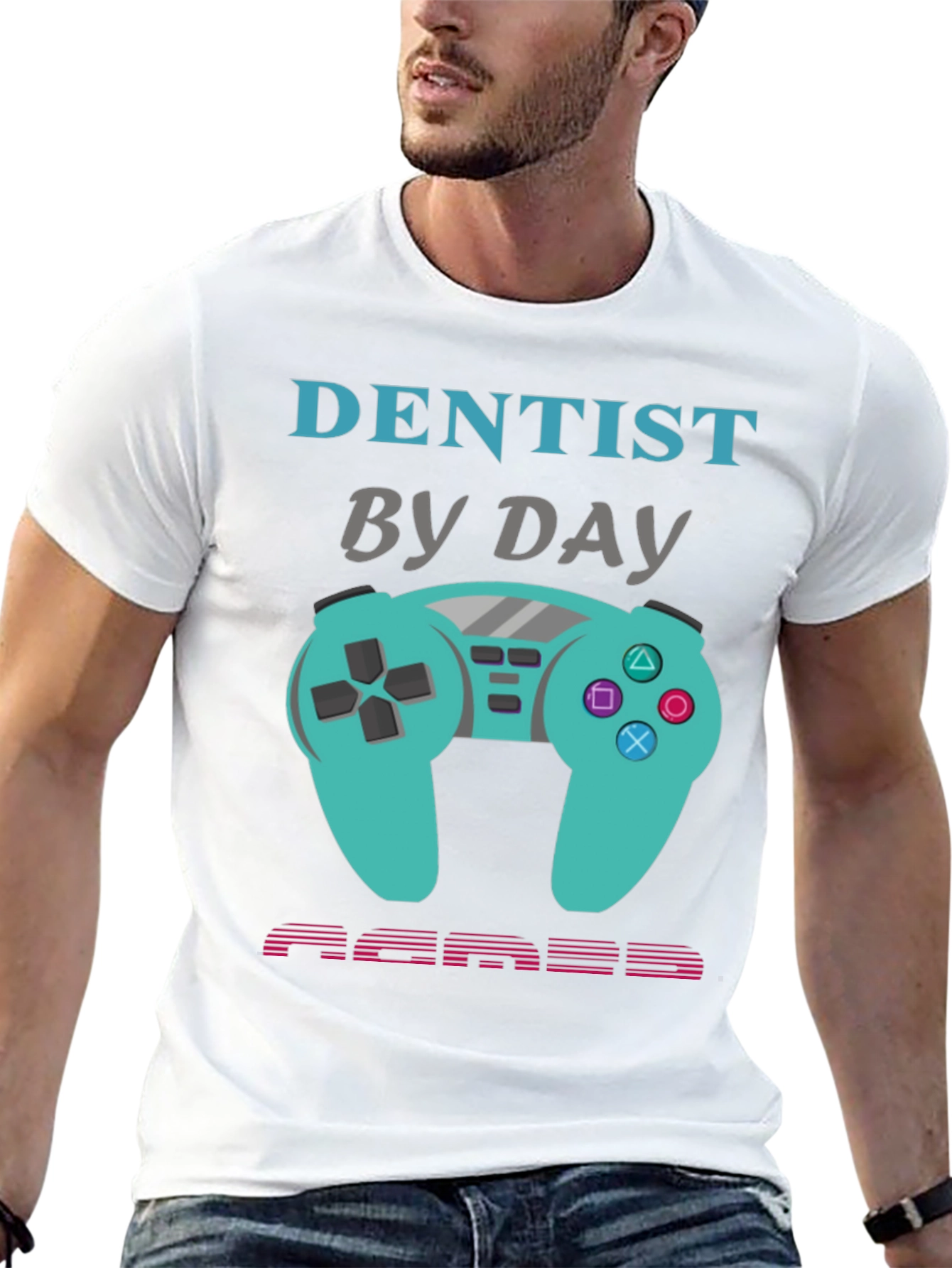 Black Dentist By Day Gamer By Night Graphic Tee view 13