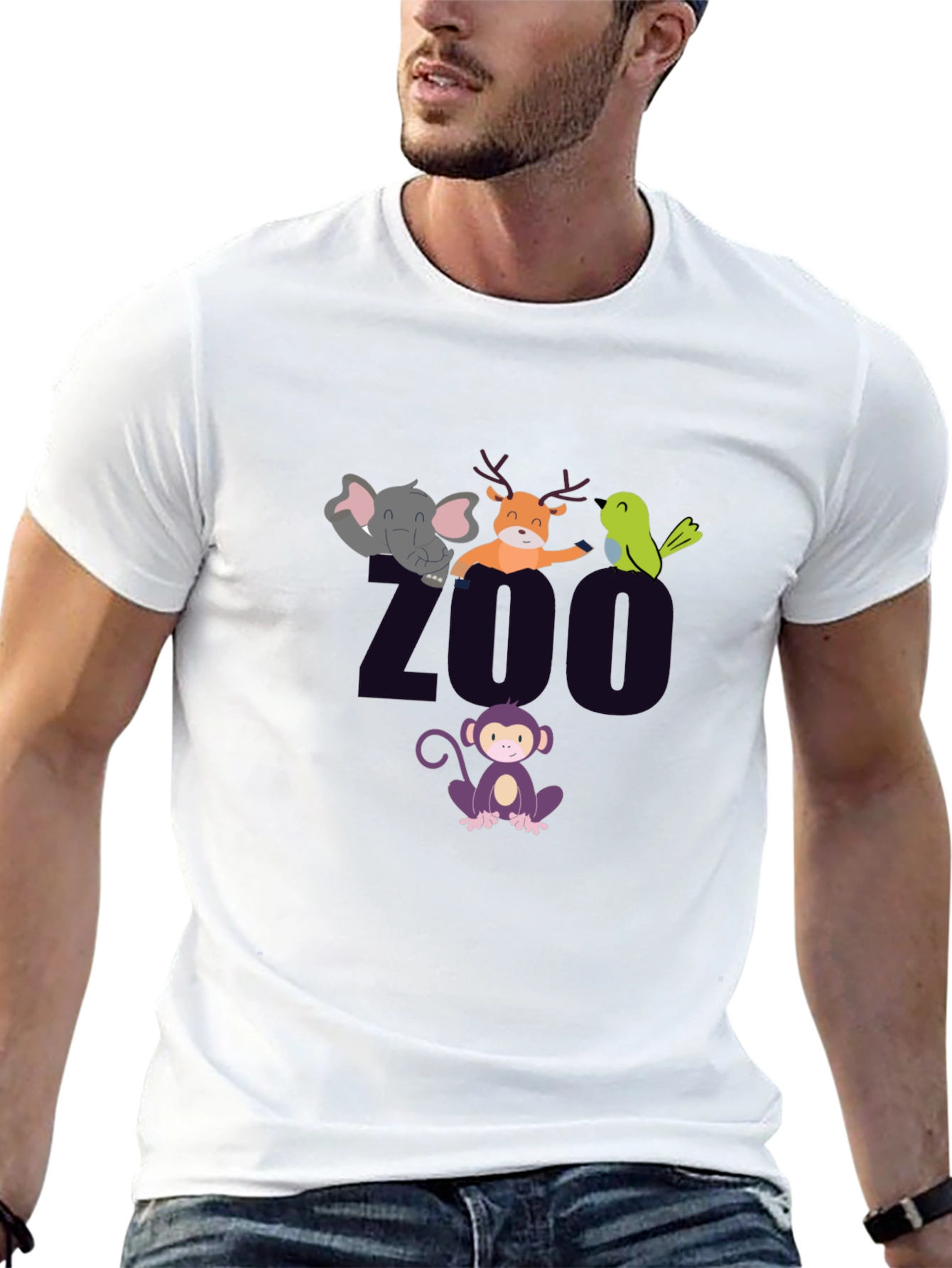 Black Zoo Animal Graphic T-Shirt view 13