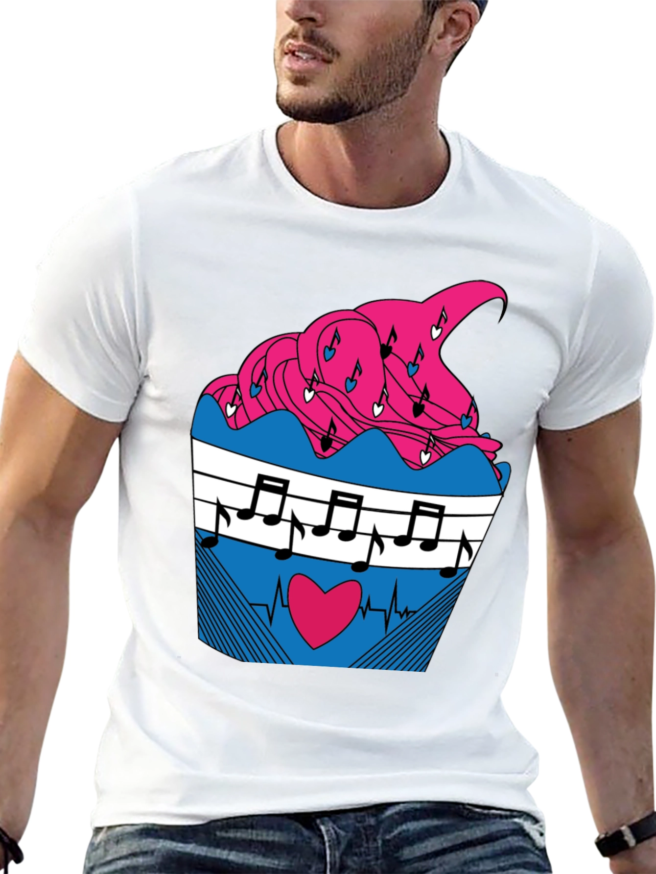 Black Music Heartbeat Cupcake Graphic Tee view 13