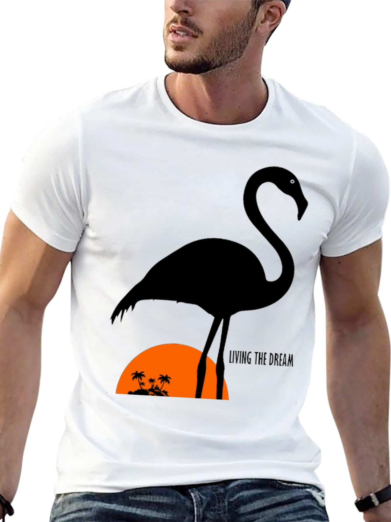 Black Flamingo Sunset Tee - Living The Dream view 13