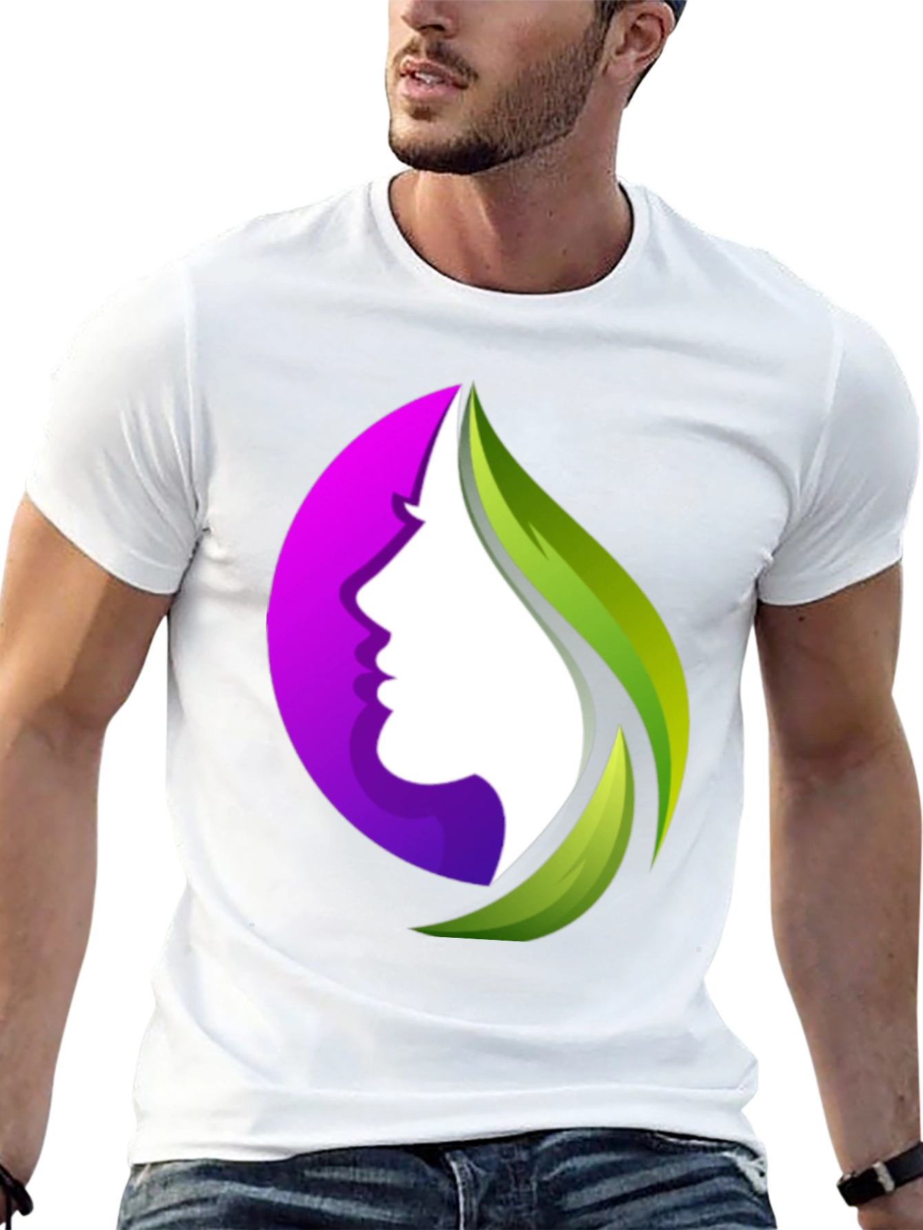 Black Elegant Nature Silhouette Graphic Tee - Unisex Black T-Shirt view 13