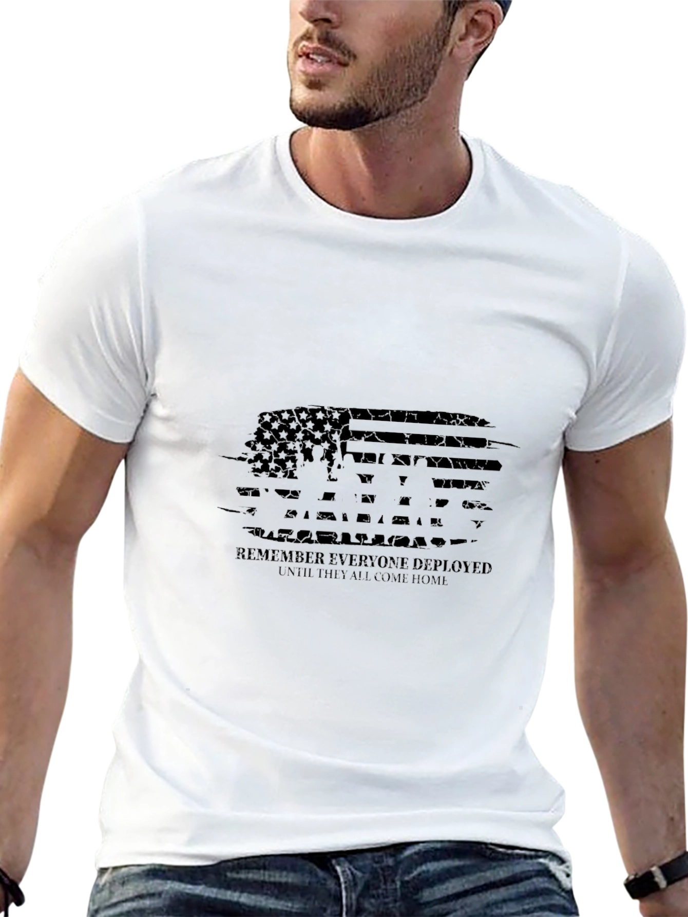 Black Remember Everyone Deployed Graphic T-Shirt view 13