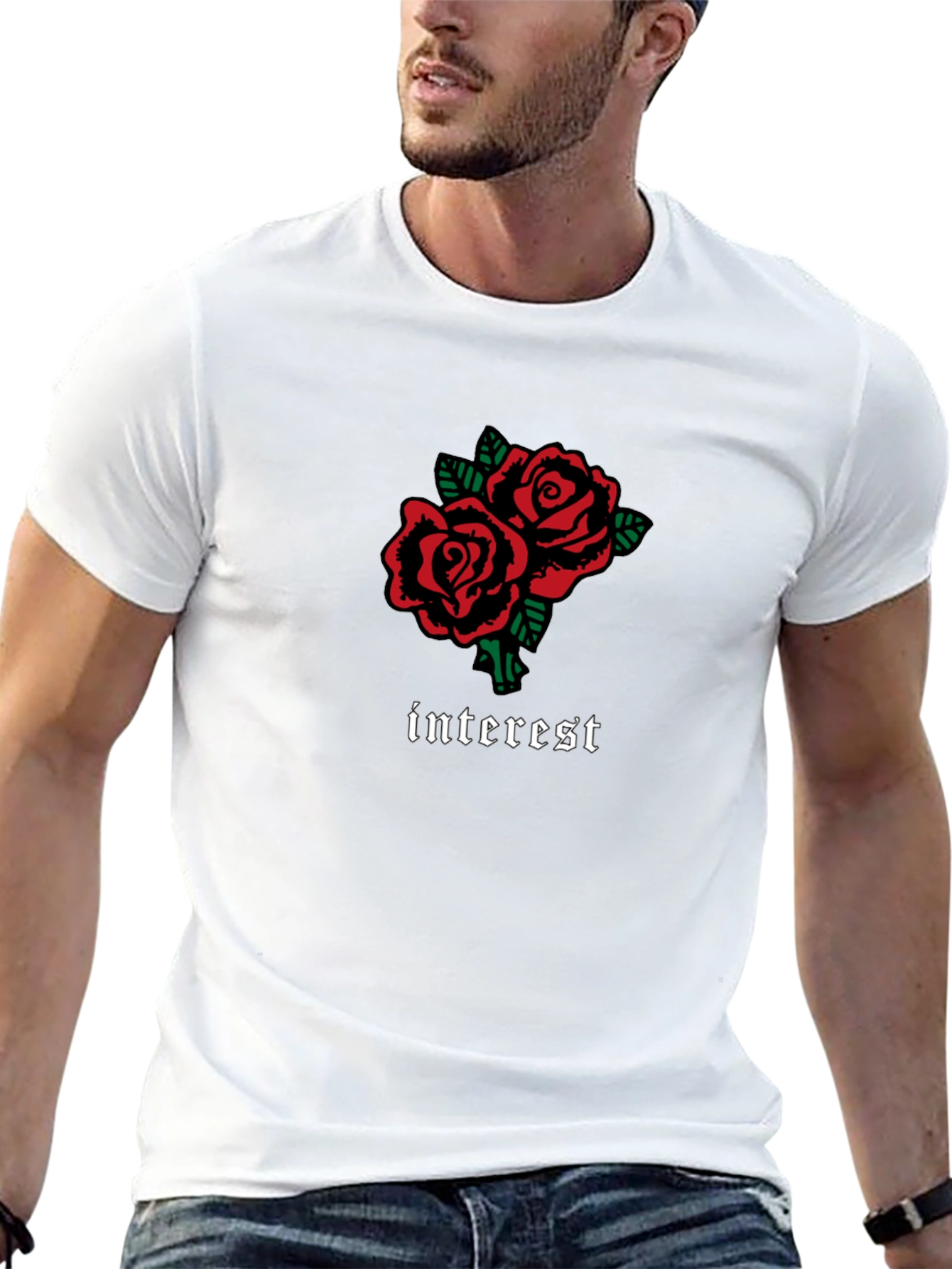 Black Roses Interest Graphic Tee - Modern Streetwear view 13