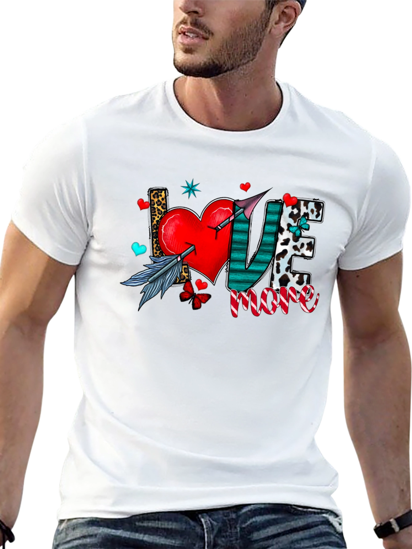 Black Love More Graphic T-Shirt - Trendy Casual Tee view 13