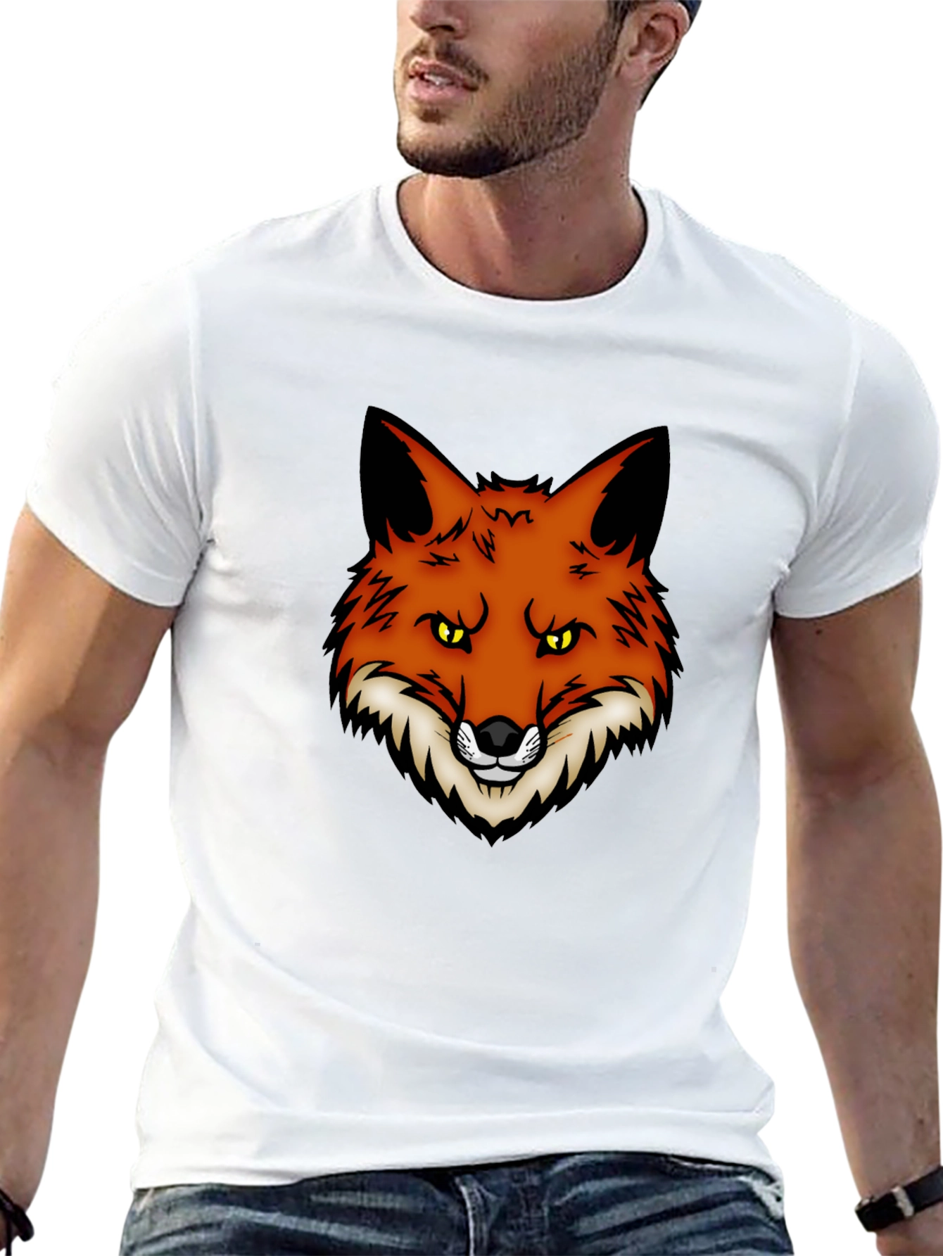 Black Fox Graphic Print Black T-Shirt view 13