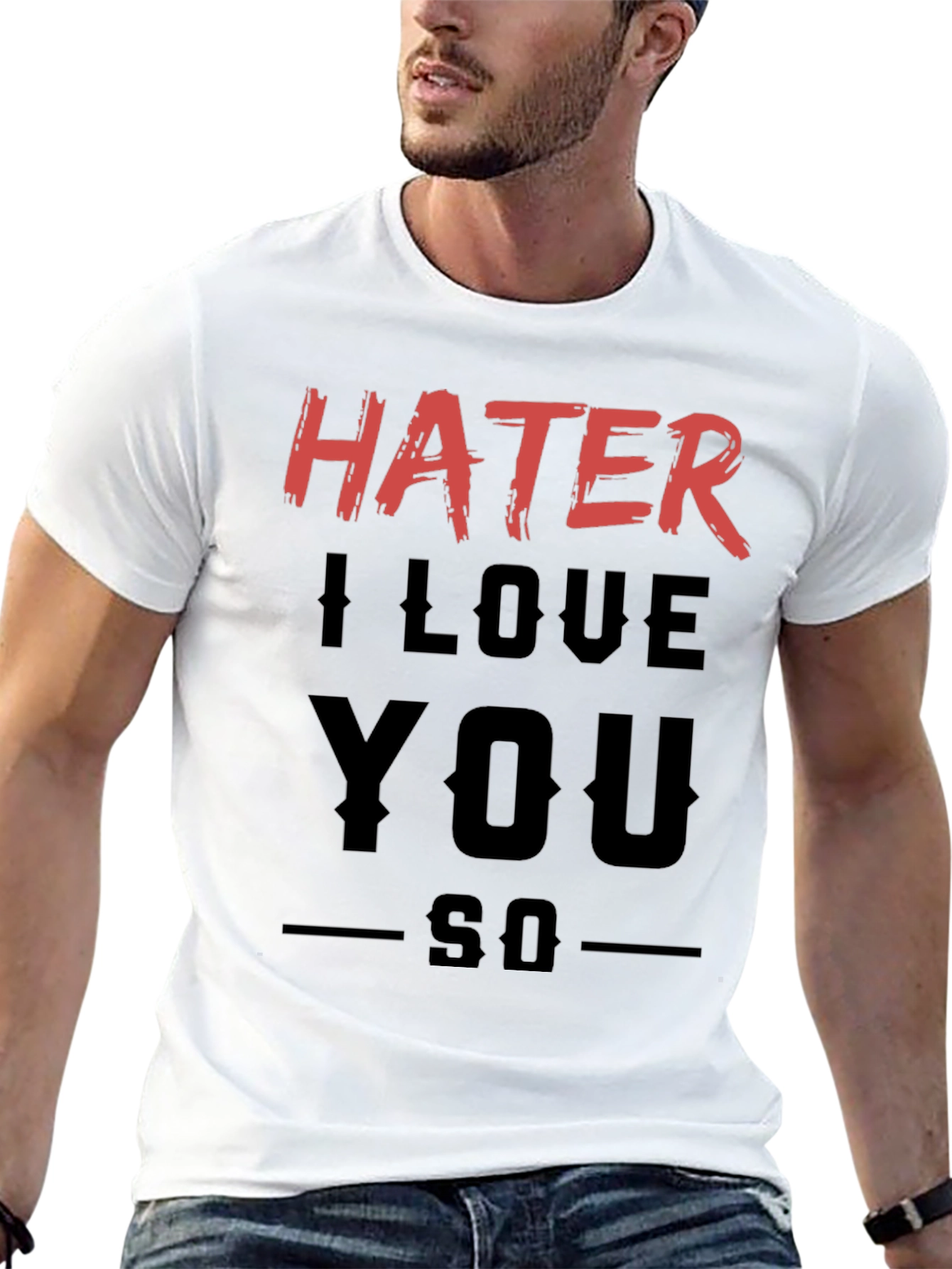 Black Hater I Love You So Graphic T-Shirt view 13