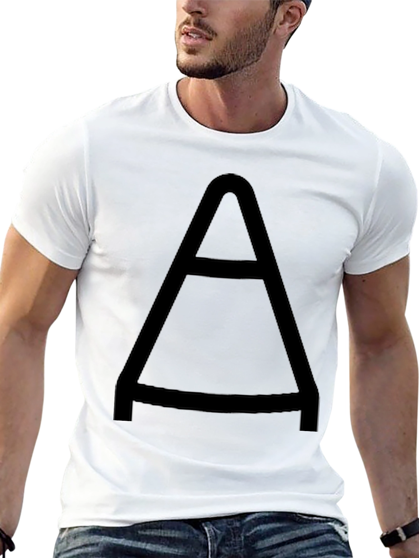Black Bold "A" Graphic Tee - Casual Style view 13
