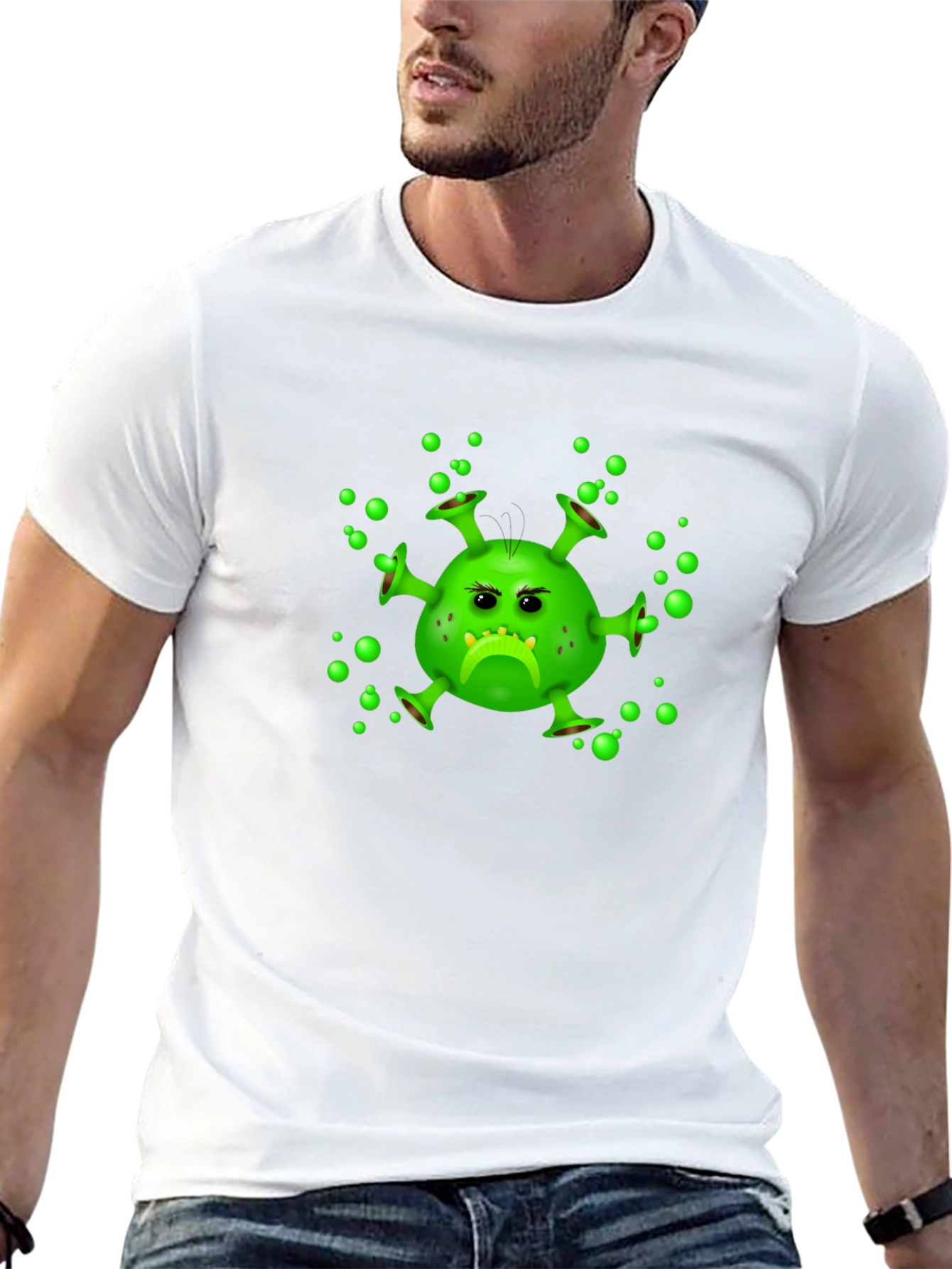 Black Funny Grumpy Virus Graphic Black T-Shirt view 13