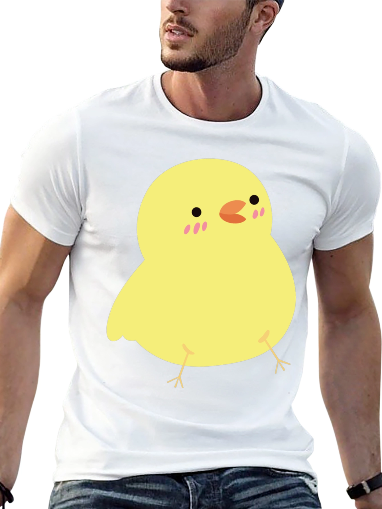 Black Cute Chick Graphic Tee - Black Cotton T-Shirt view 13