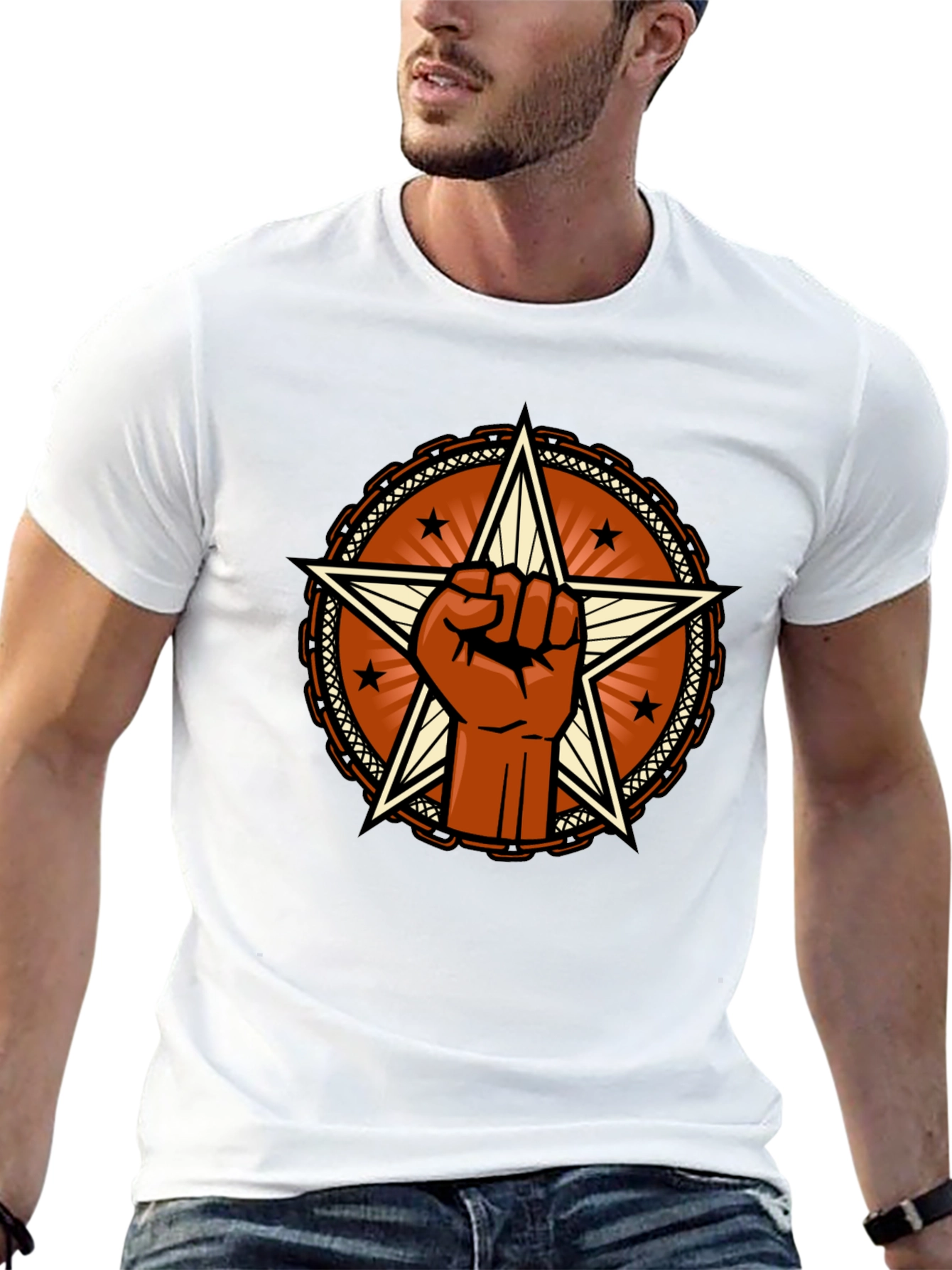Black Star Fist Graphic Tee - Bold Statement Shirt view 13