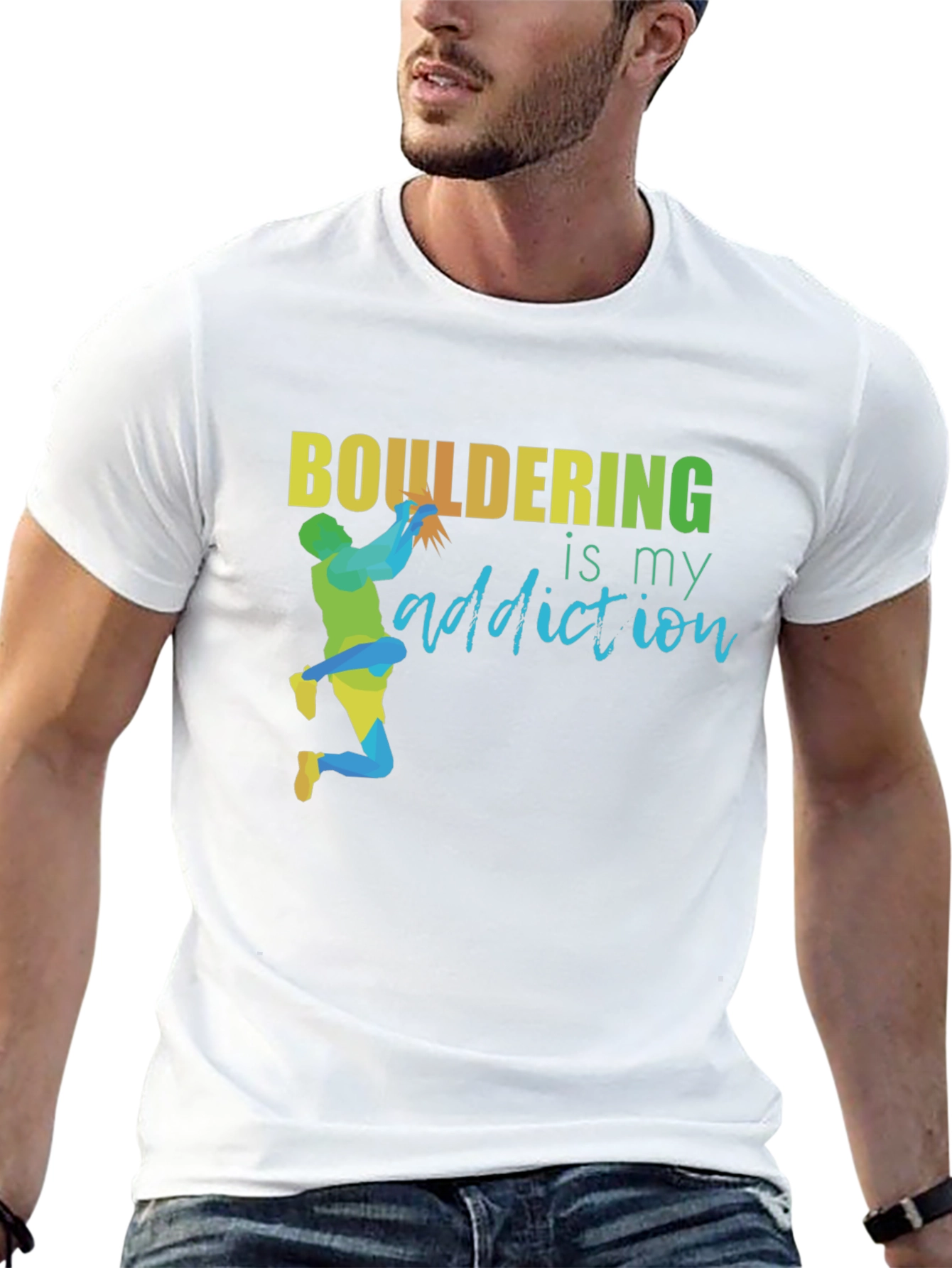 Black Bouldering Addiction T-Shirt - Rock Climbing Apparel view 13