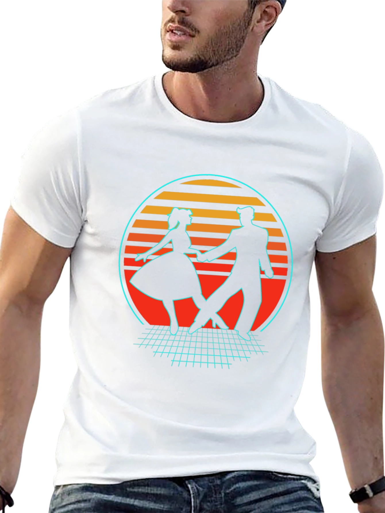 Black Retro Dance T-Shirt - 80s Style view 13