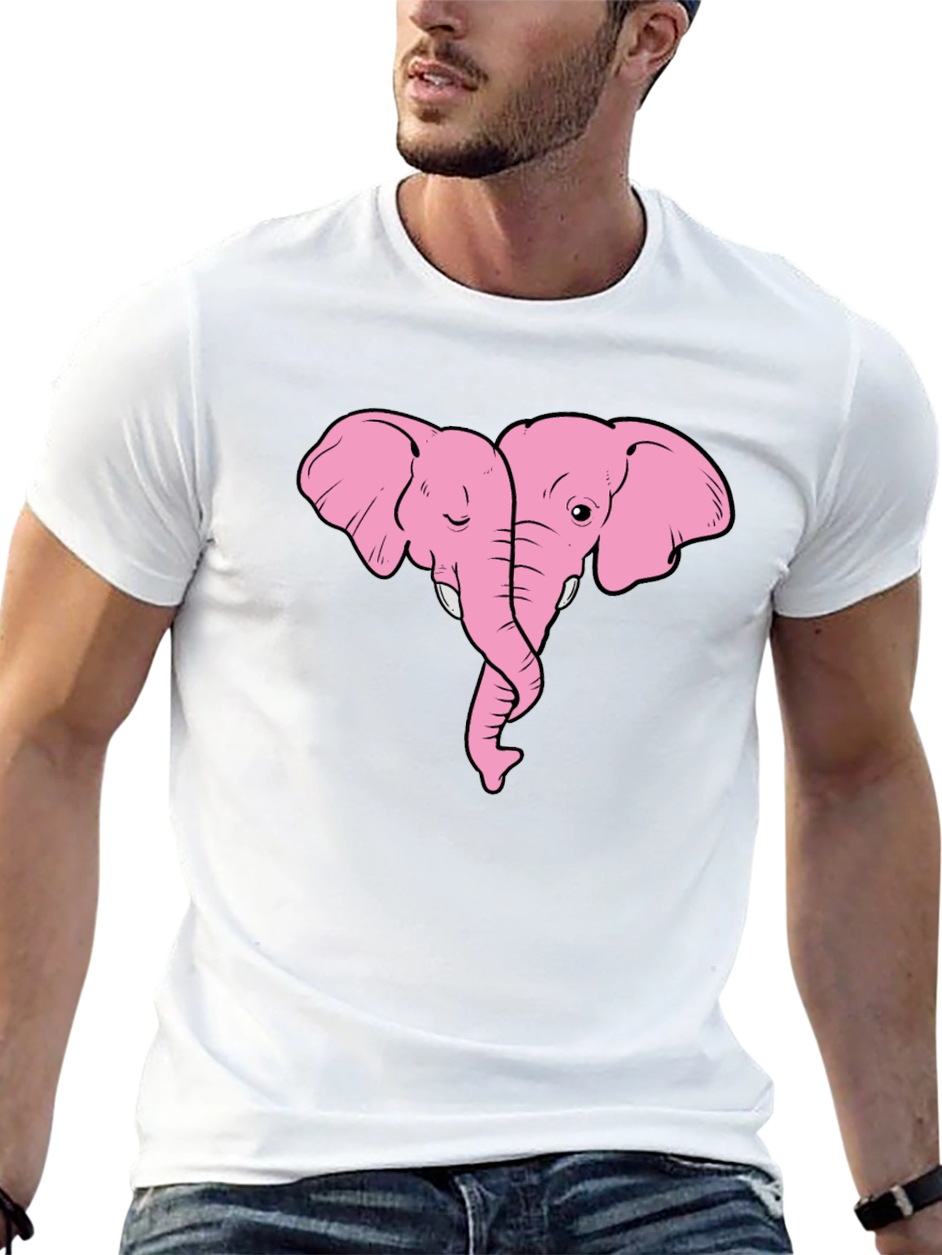 Black Pink Elephant Love T-Shirt view 13