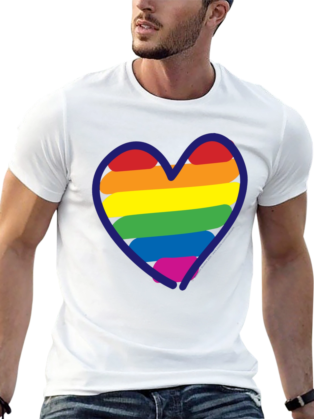 Black LGBT Rainbow Heart T-Shirt - Black Pride Tee view 13