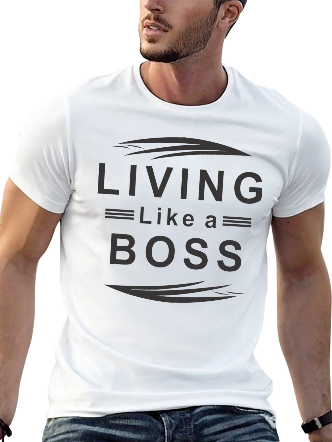 Black Living Like A Boss Graphic Tee view 13