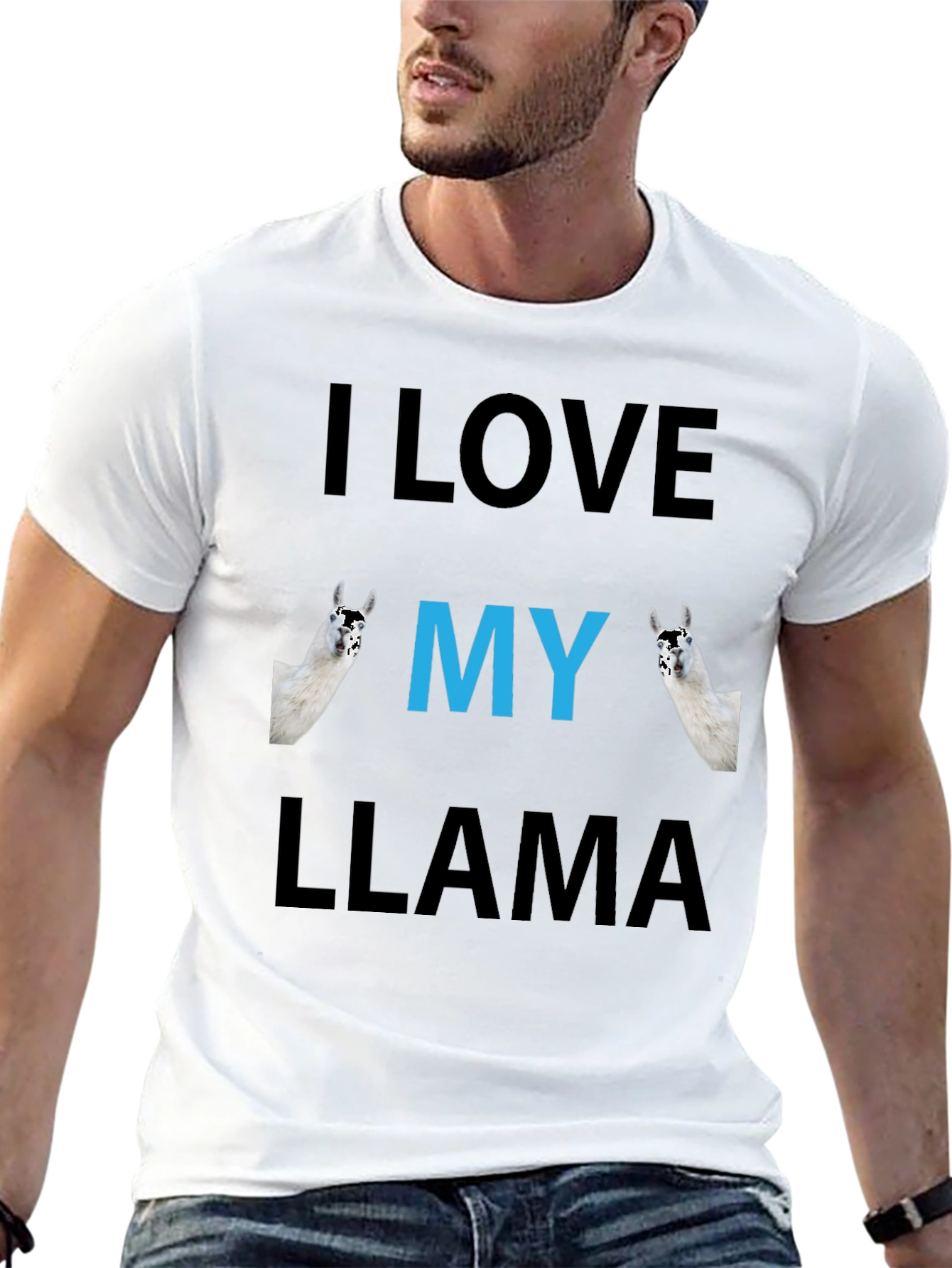 Black I Love My Llama Graphic Tee - Funny Animal Shirt view 13