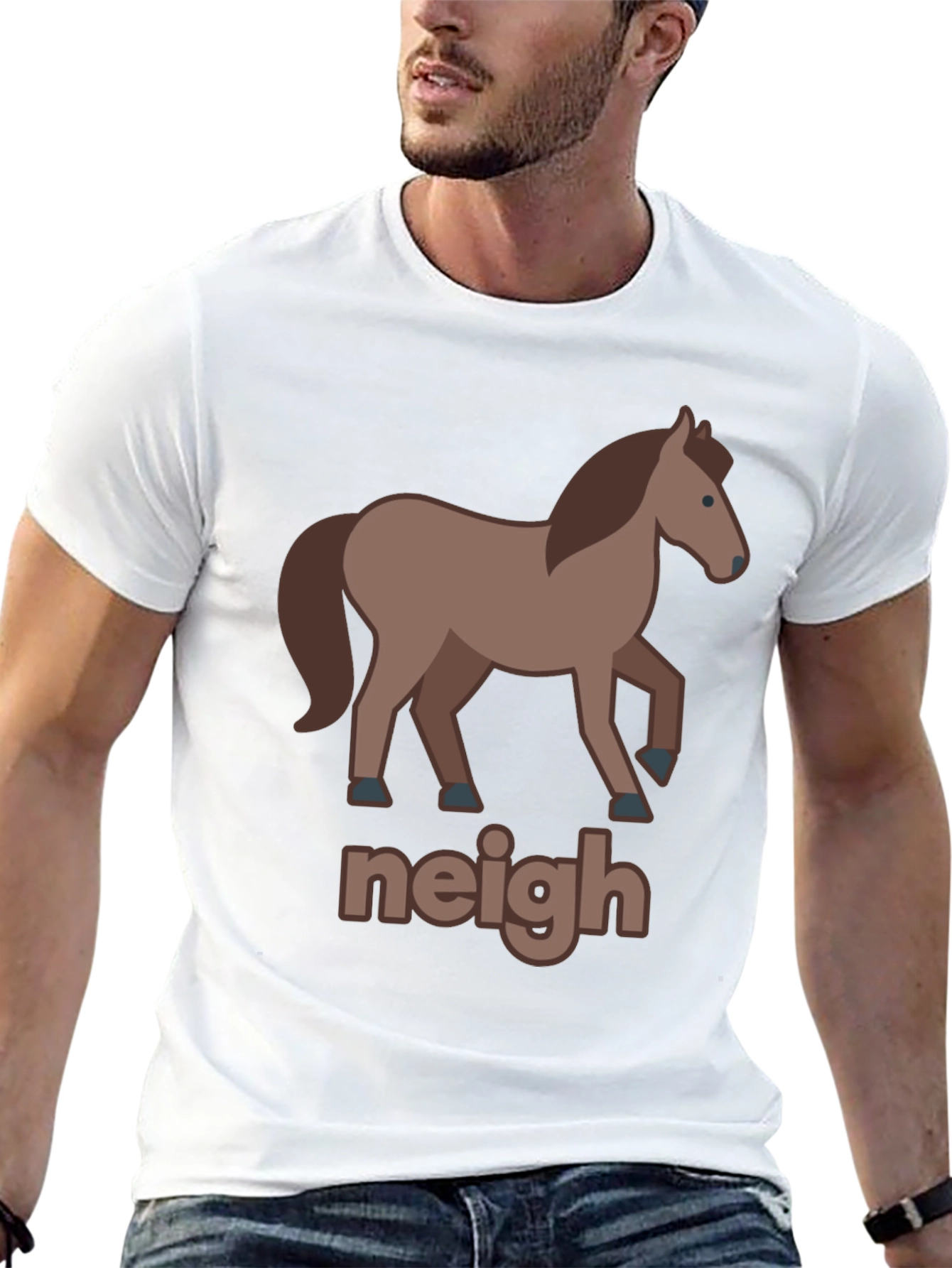 Black Funny Horse Graphic Tee - Neigh view 13
