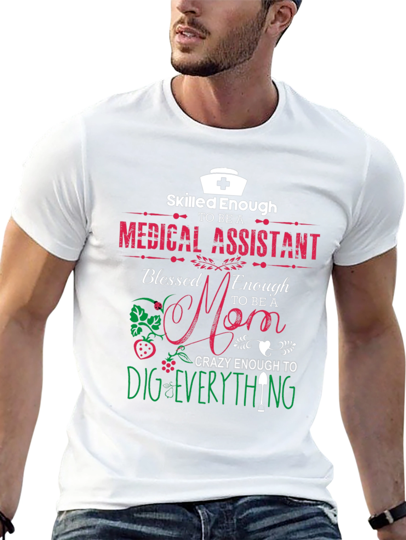 Black Skilled Medical Assistant, Blessed Mom T-Shirt view 13