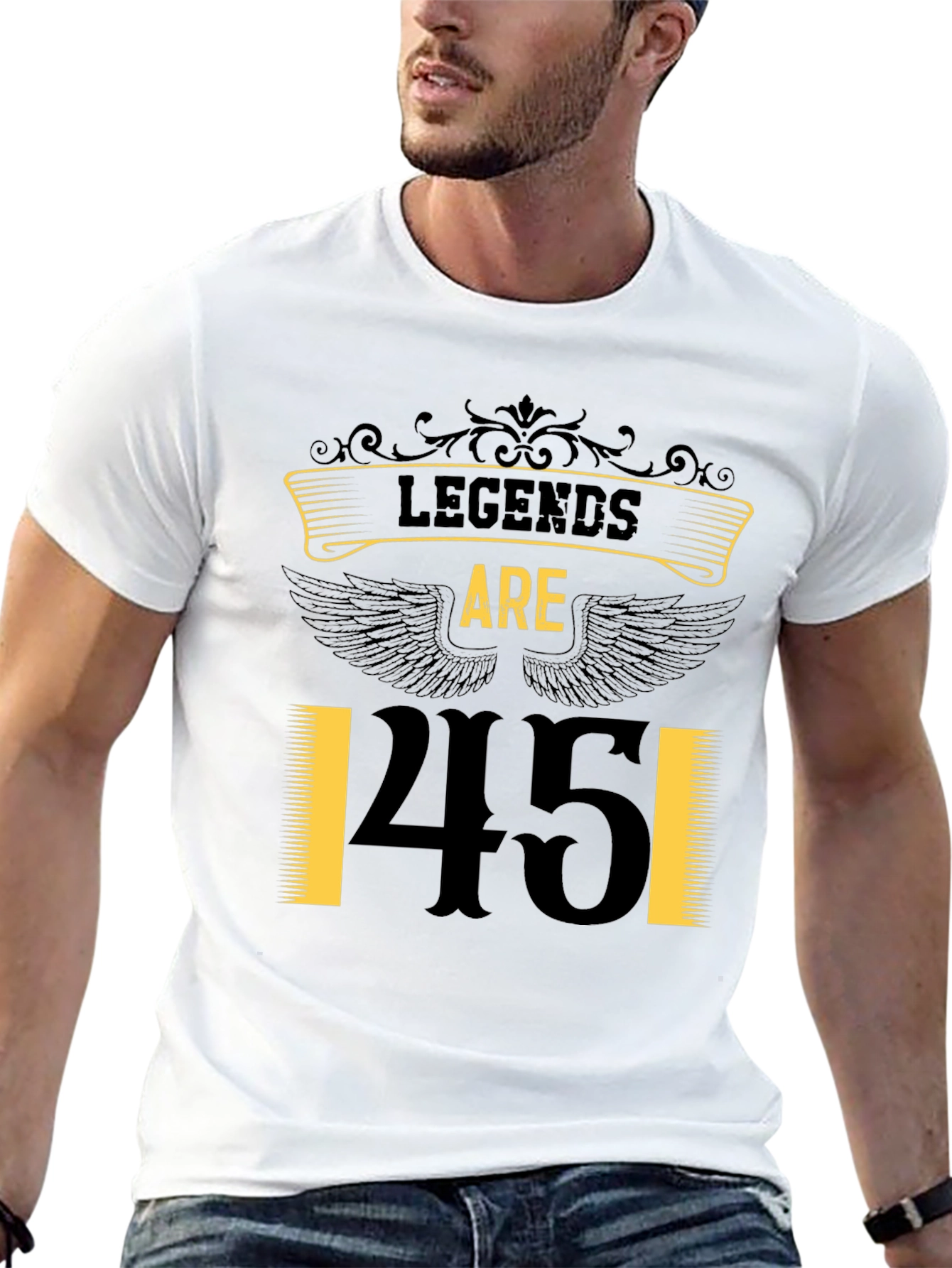 Black Legends Are 45 T-Shirt - Birthday Gift view 13
