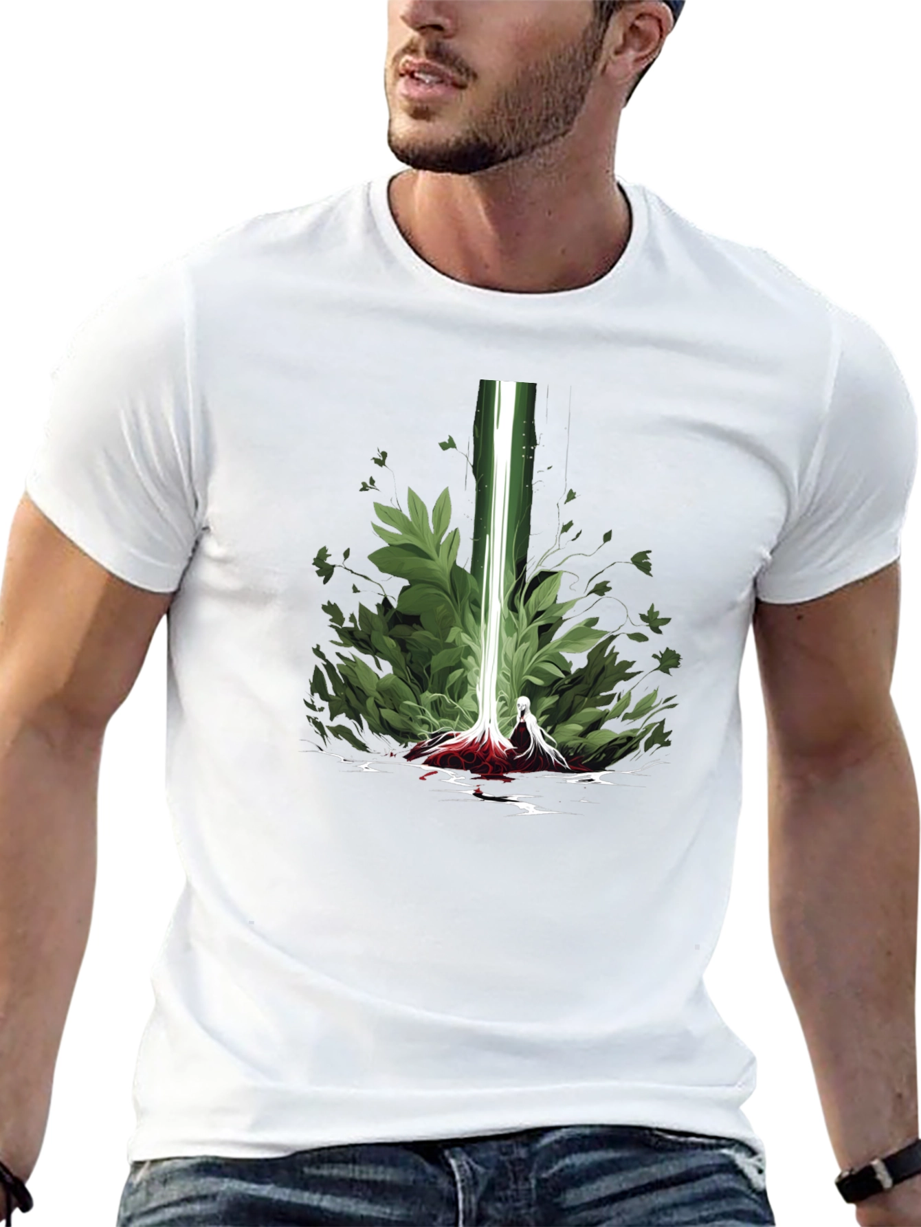 Black Nature's Light Black Graphic Tee view 13