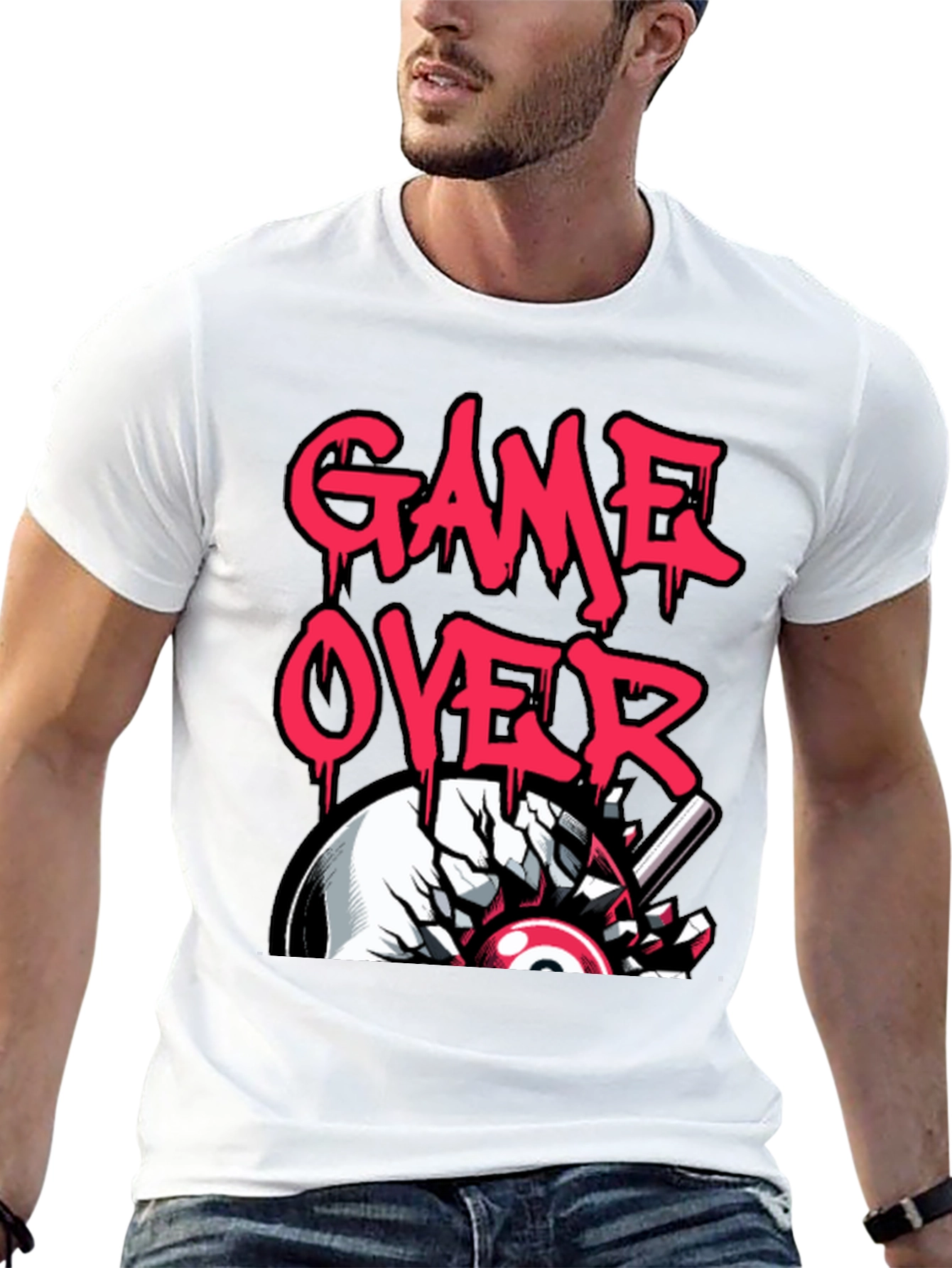 Black Game Over Graphic Tee - Gamer Style view 13