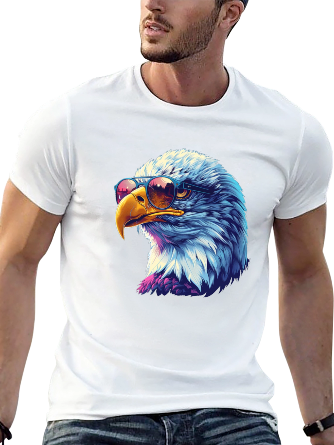Black Cool Eagle Graphic Tee - Black T-Shirt view 13