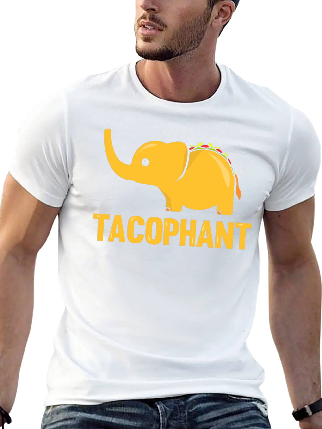 Black Tacophant Graphic T-Shirt - Funny Elephant Taco Tee view 13