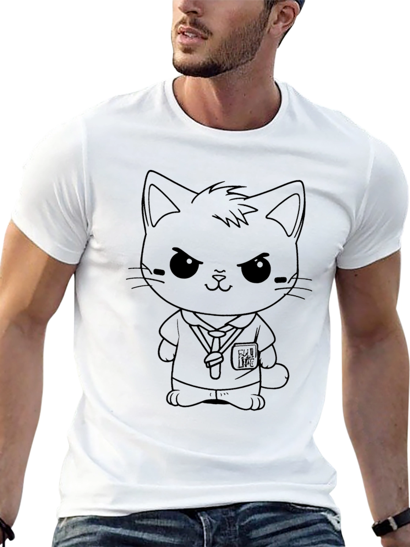 Black Cool Cat Doctor Graphic Tee view 13