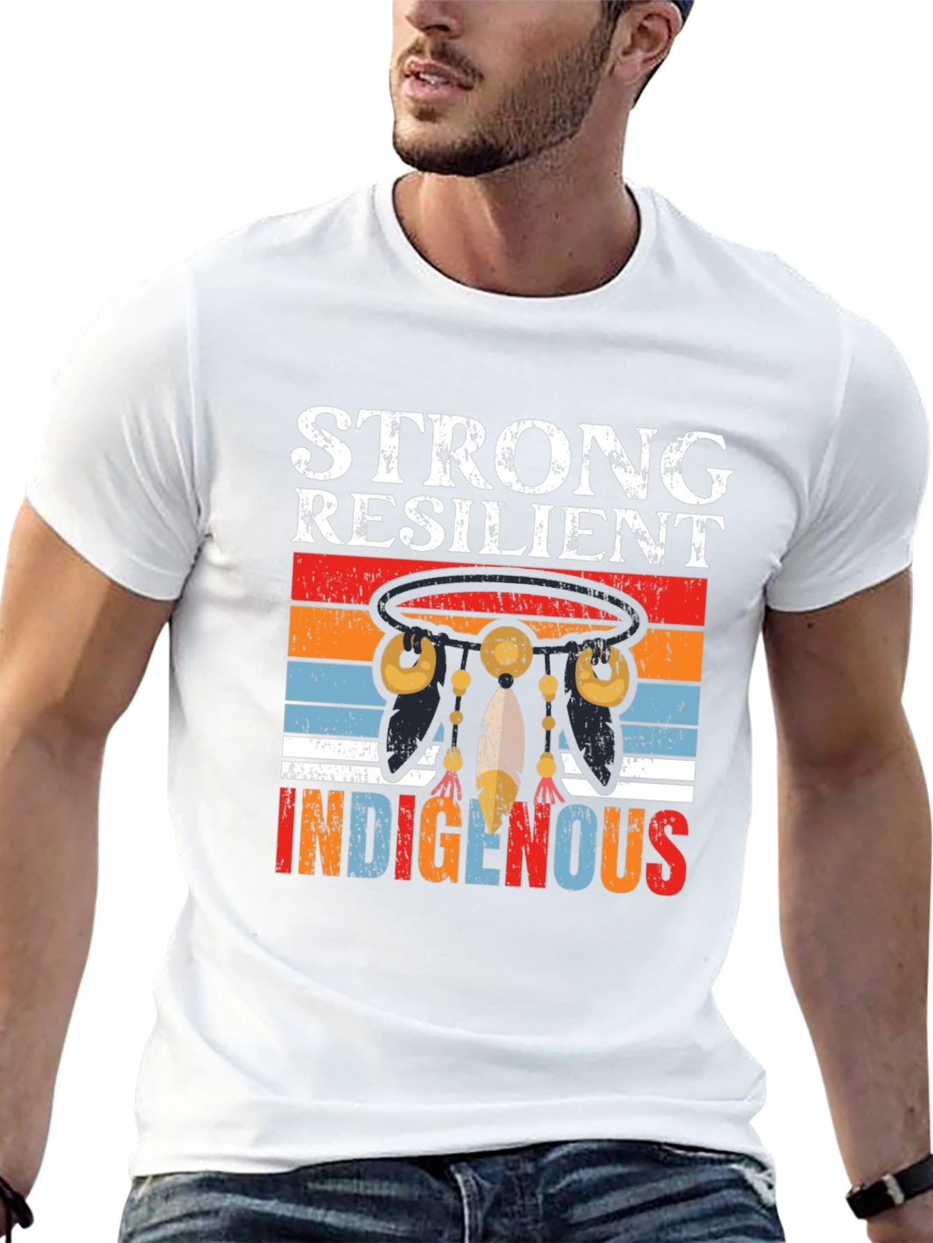 Black Strong Resilient Indigenous Graphic T-Shirt view 13