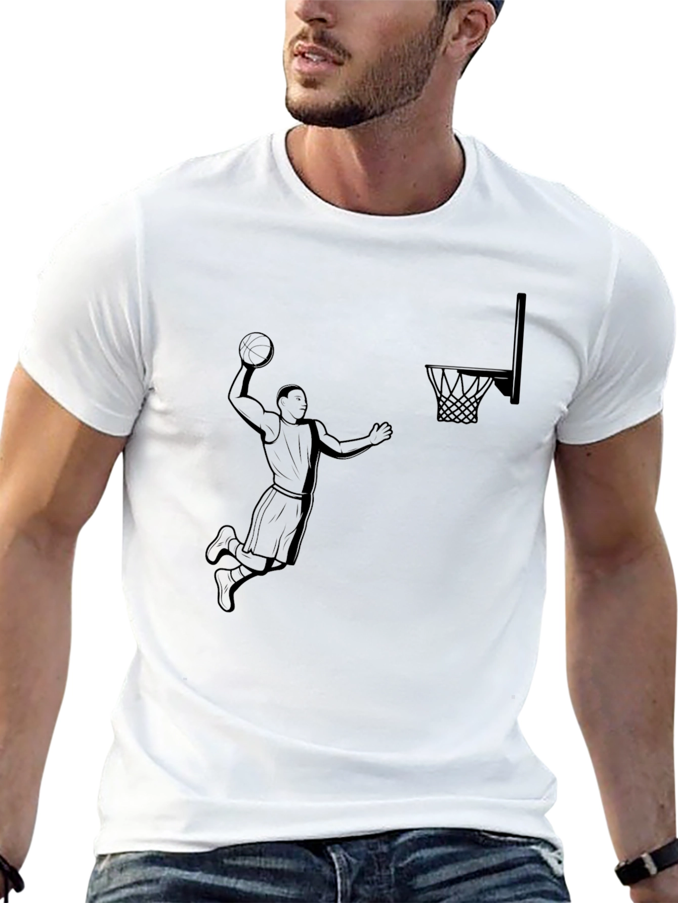 Basketball Dunk Graphic T-Shirt - Stylish Cotton Tee - 13