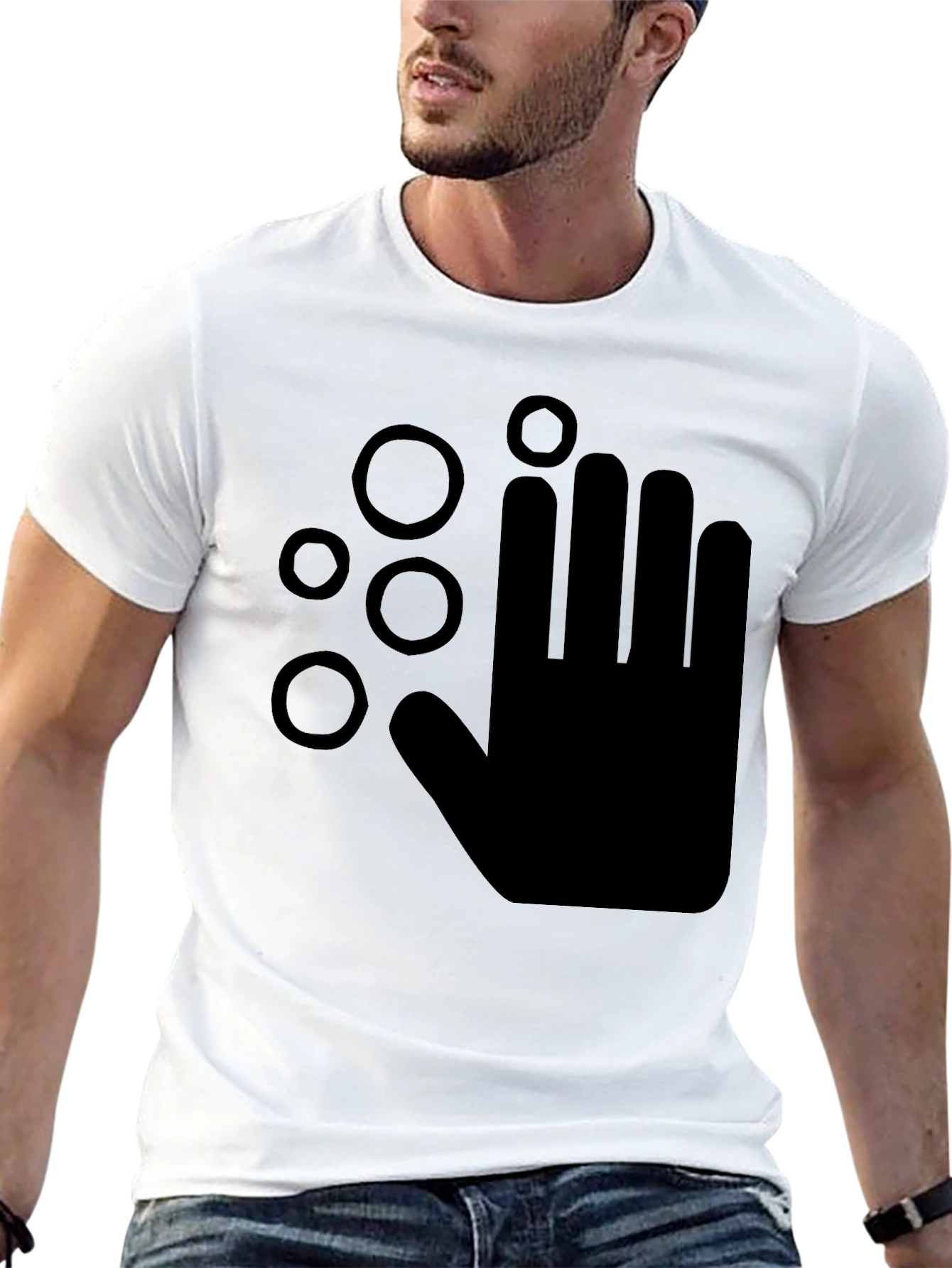 Black Washing Hands Graphic Black T-Shirt view 13