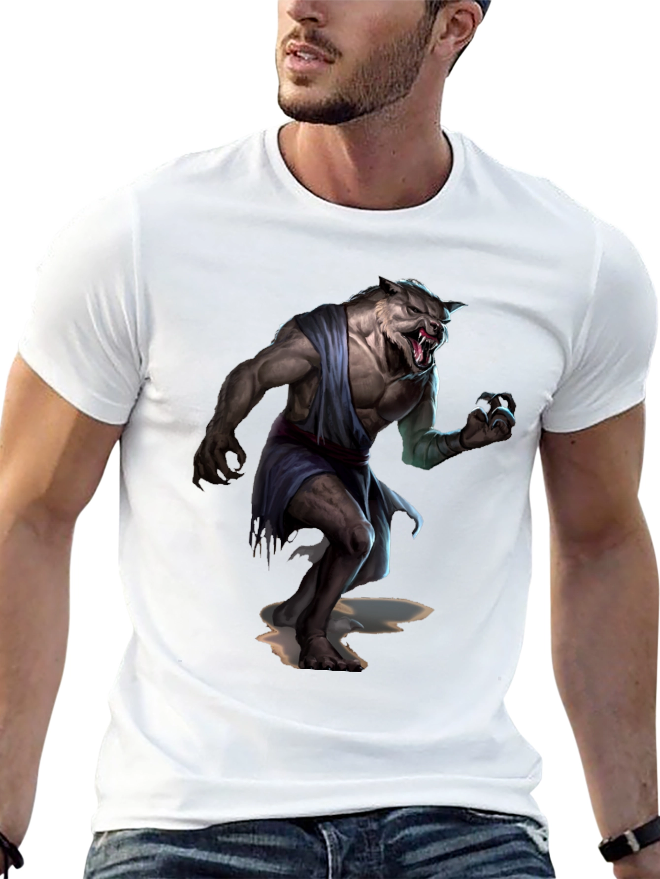 Black Werewolf Graphic T-Shirt - Unleash Your Inner Beast! view 13