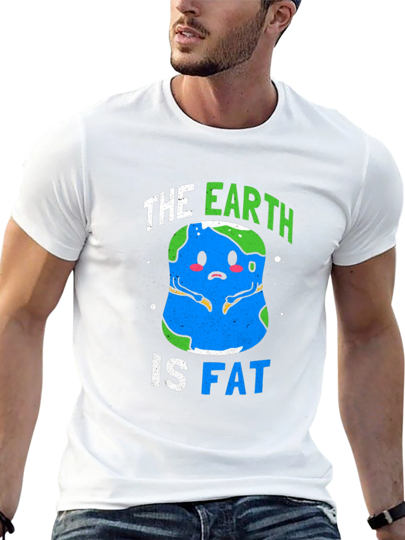 Black The Earth Is Fat Graphic Tee - Men's Black T-Shirt view 13