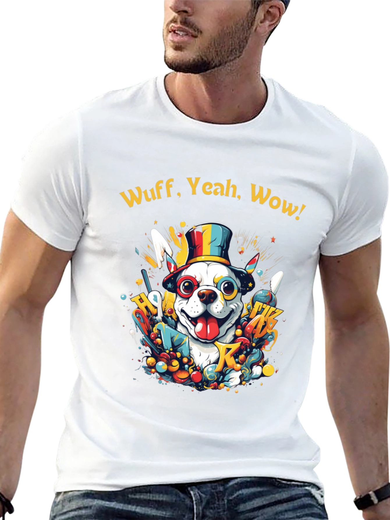Black Wuff, Yeah, Wow Dog Graphic Tee view 13