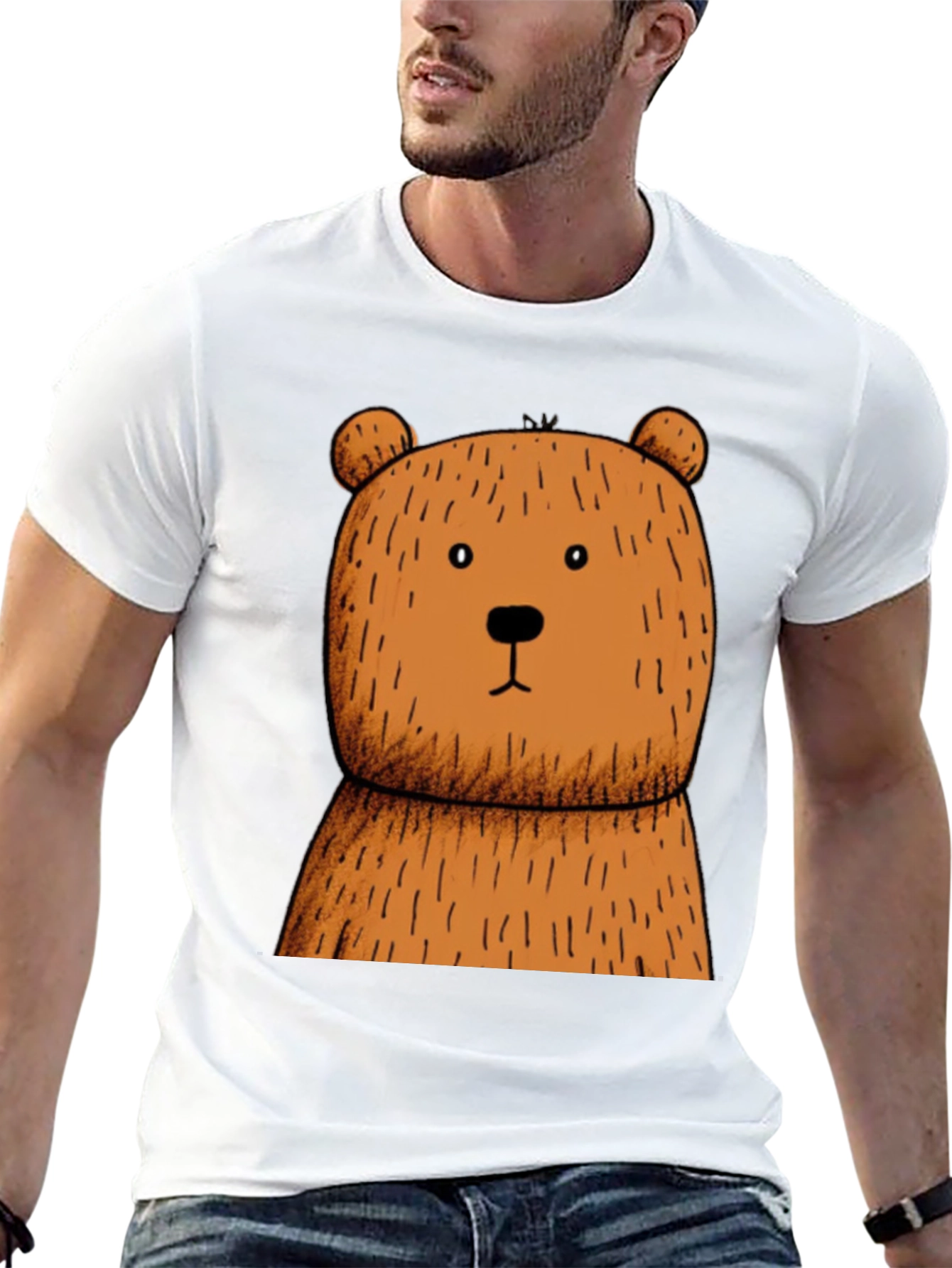 Black Black T-Shirt with Brown Bear Graphic view 13