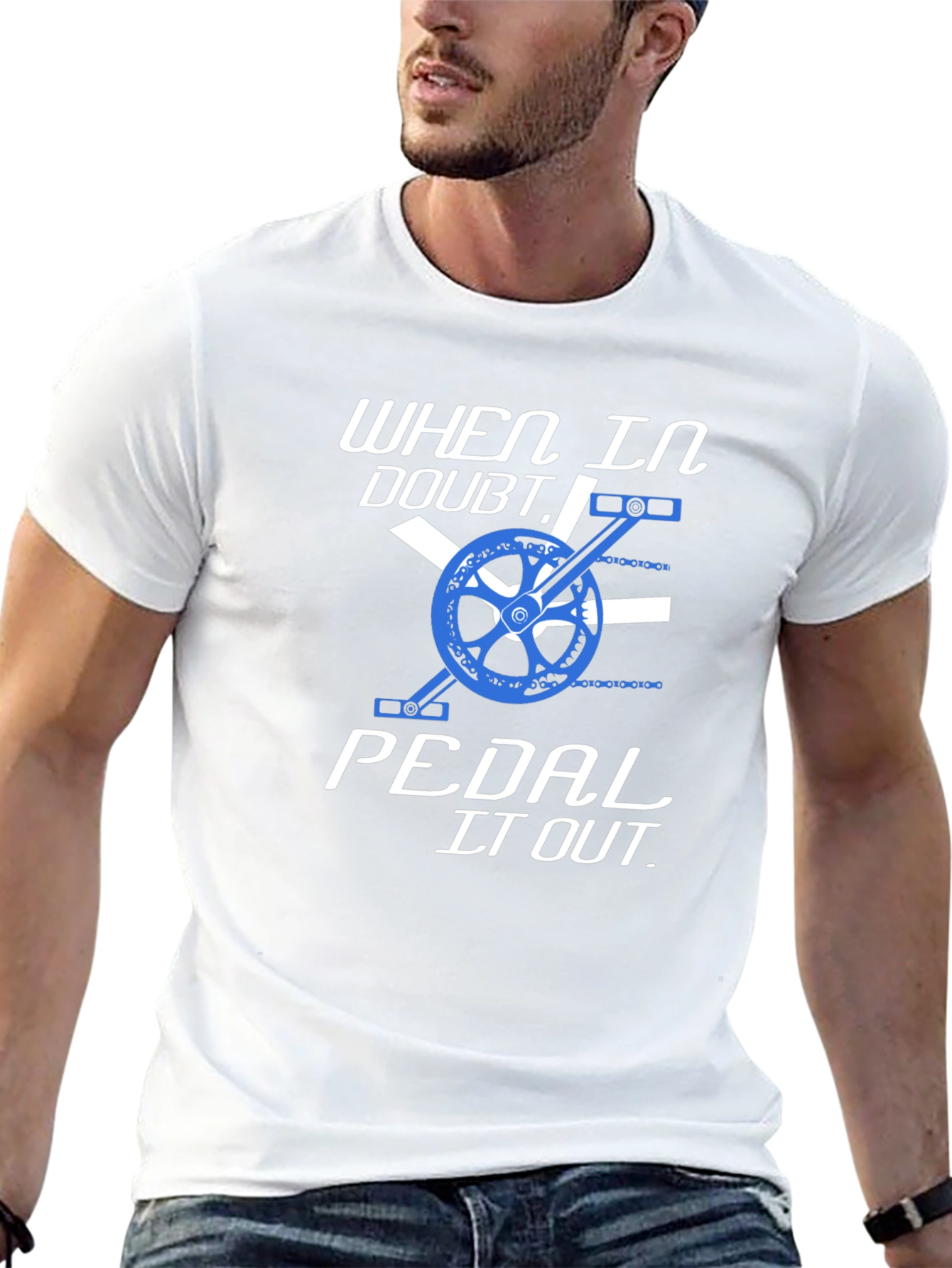 Black When in Doubt Pedal it Out T-Shirt view 13