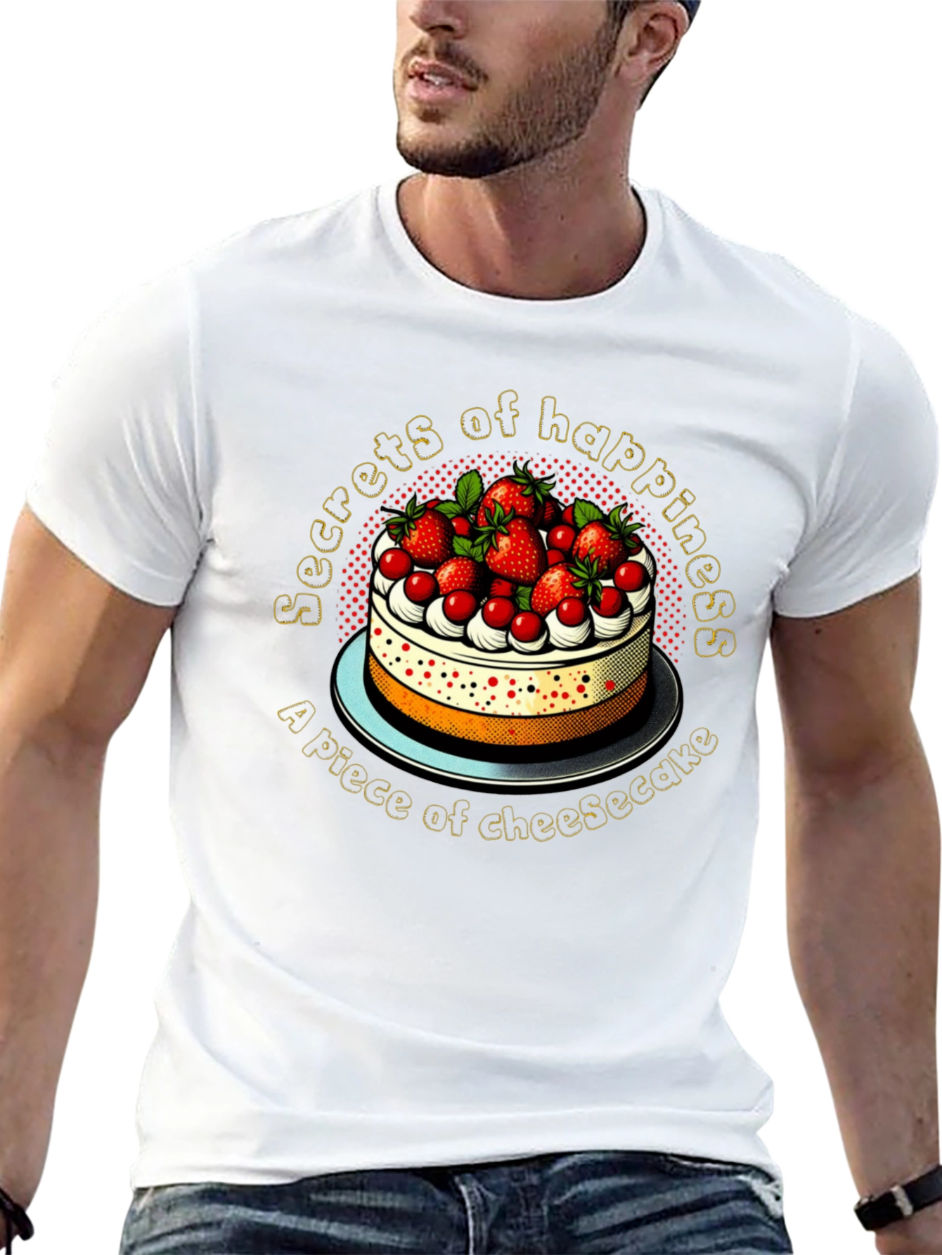 Black Secrets of Happiness Cheesecake Graphic Tee view 13