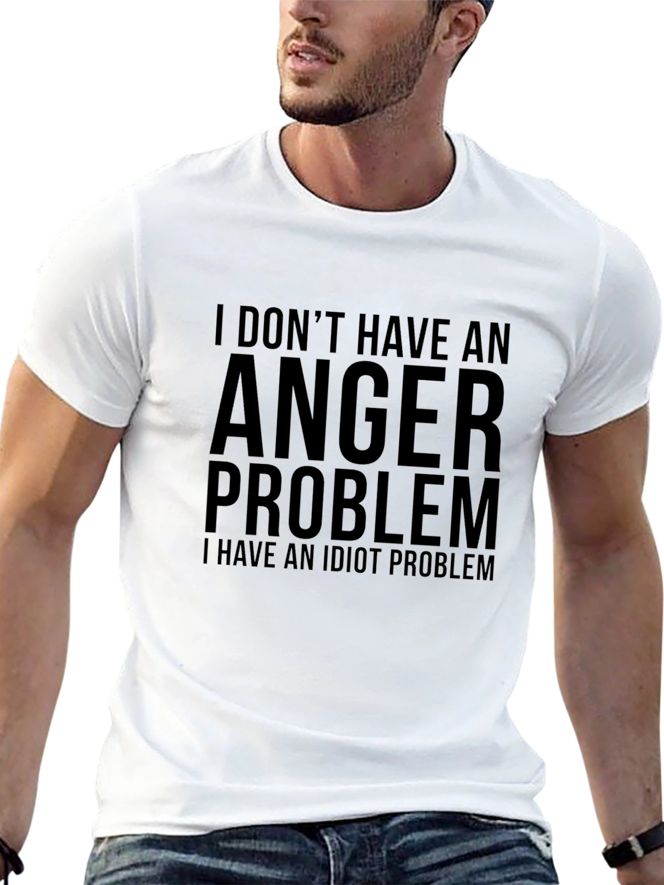 Black Anger Problem Funny Slogan T-Shirt view 13